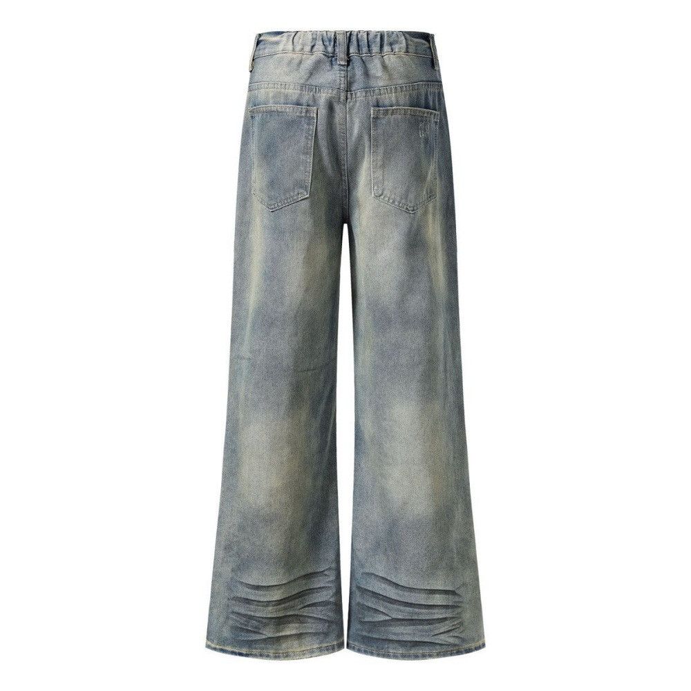 Vintage Men's Washed & Distressed Loose Flared Jeans Hippie Vibe Size US 32 / EU 48 - 2 Thumbnail