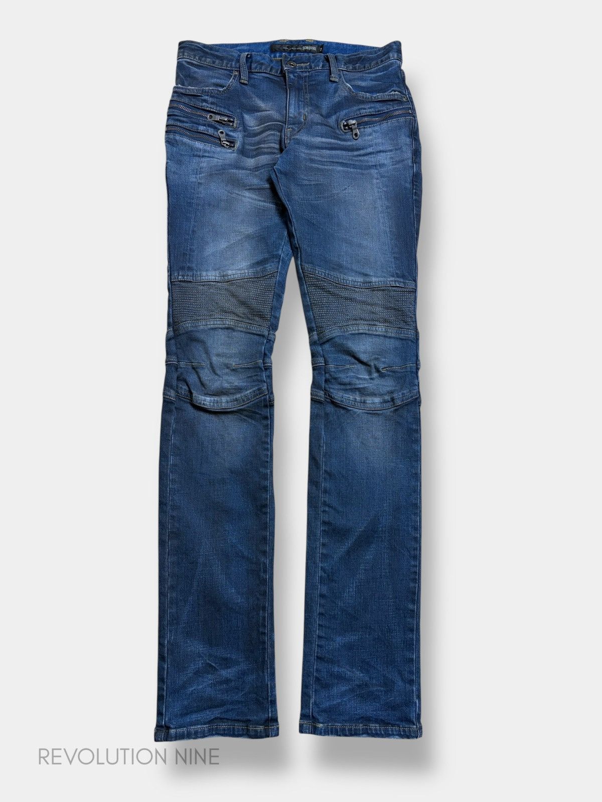 Schlussel Schlüssel dirty wash blue biker denim Size US 29 - 1 Thumbnail