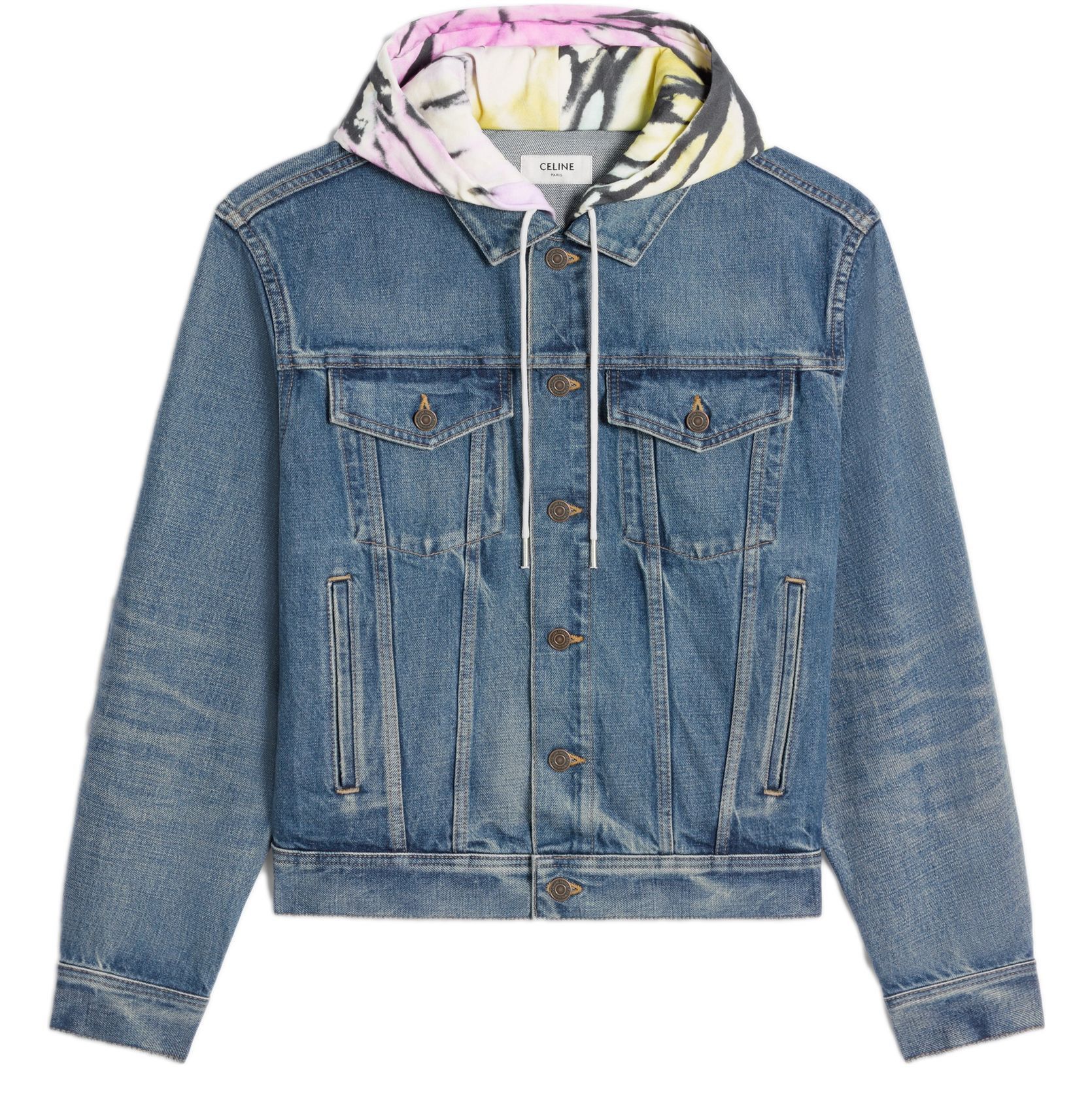 Celine o1bcso1str0824 V-Shaped Trucker Jacket in Blue Size US XS / EU 42 / 0 - 1 Thumbnail