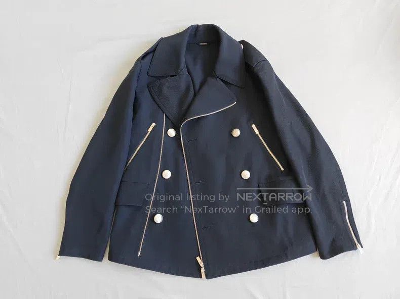 Hermes Hermes Navy wool coat jacket, dark blue, 76% wool + 24% co Size US M / EU 48-50 / 2 - 1 Thumbnail