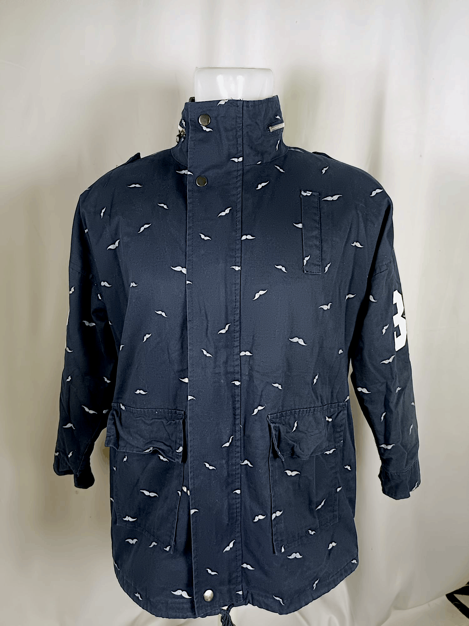 Zipper and Snap Buttons Parka Jacket
