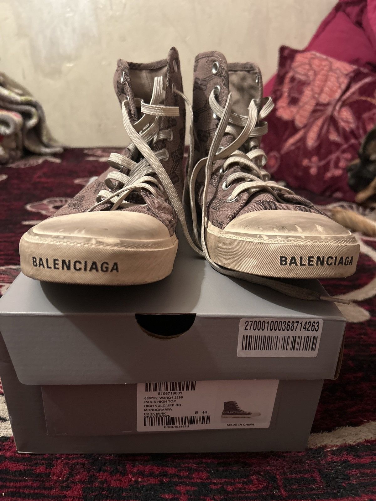 Balenciaga Balenciaga Paris Hightop Sneaker BB Monogram Size US 11 / EU 44 - 1 Thumbnail