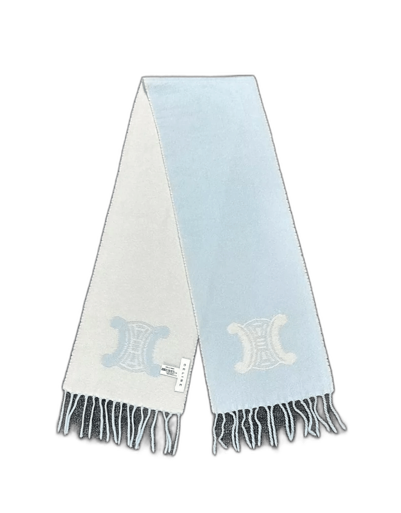 Celine Celine Double-sided Wool Scarf Light Blue Size ONE SIZE - 1 Thumbnail