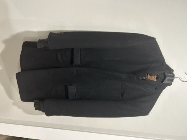 Juun J 2008-9 Long Wool Coat Leather Sleeves & Raccoon Trim