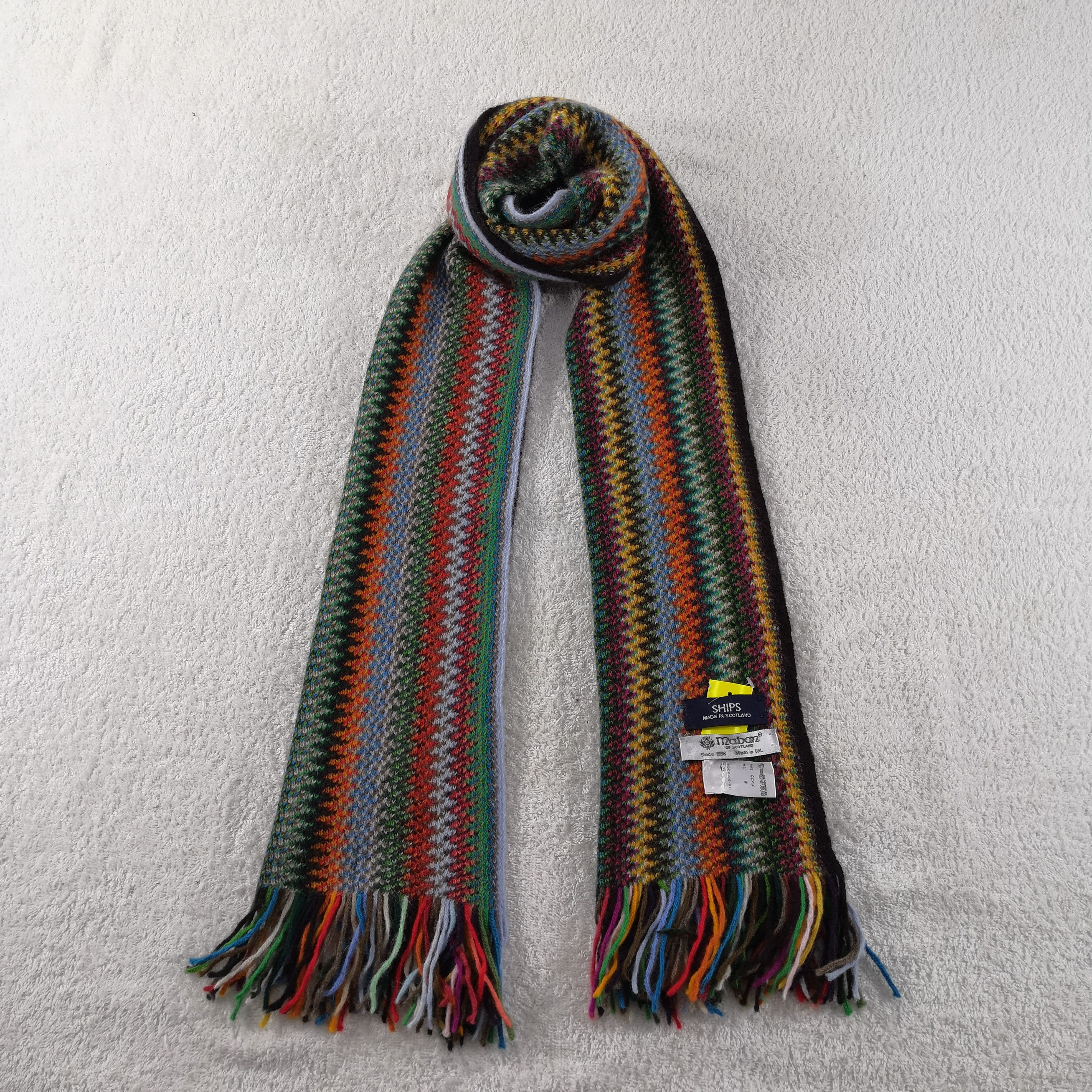 SHIPS Vintage Ships Scarf Ribbed Knit Stripe Muffler Wool . Size ONE SIZE - 1 Thumbnail