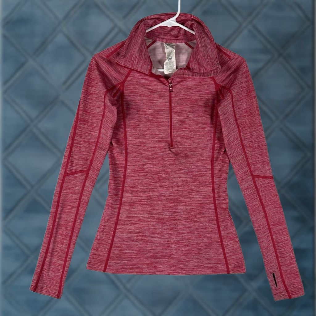 Under Armour Under Armour Running Shirt Womens XS 1/4 Zip Pullover Red Pink Thumbholes Sports Size M / US 6-8 / IT 42-44 - 1 Thumbnail