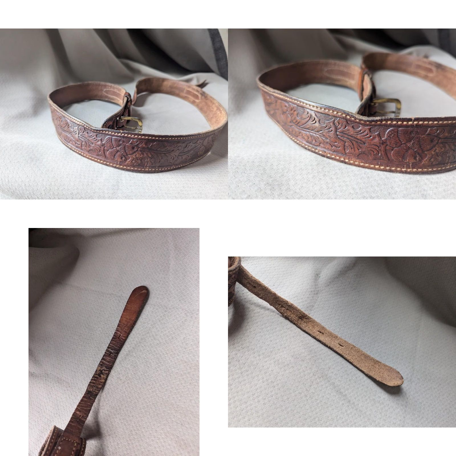 Vintage VINTAGE Textan belt 38 leather western Ranger Acorn buckle belt Mens Size 38 - 8 Thumbnail