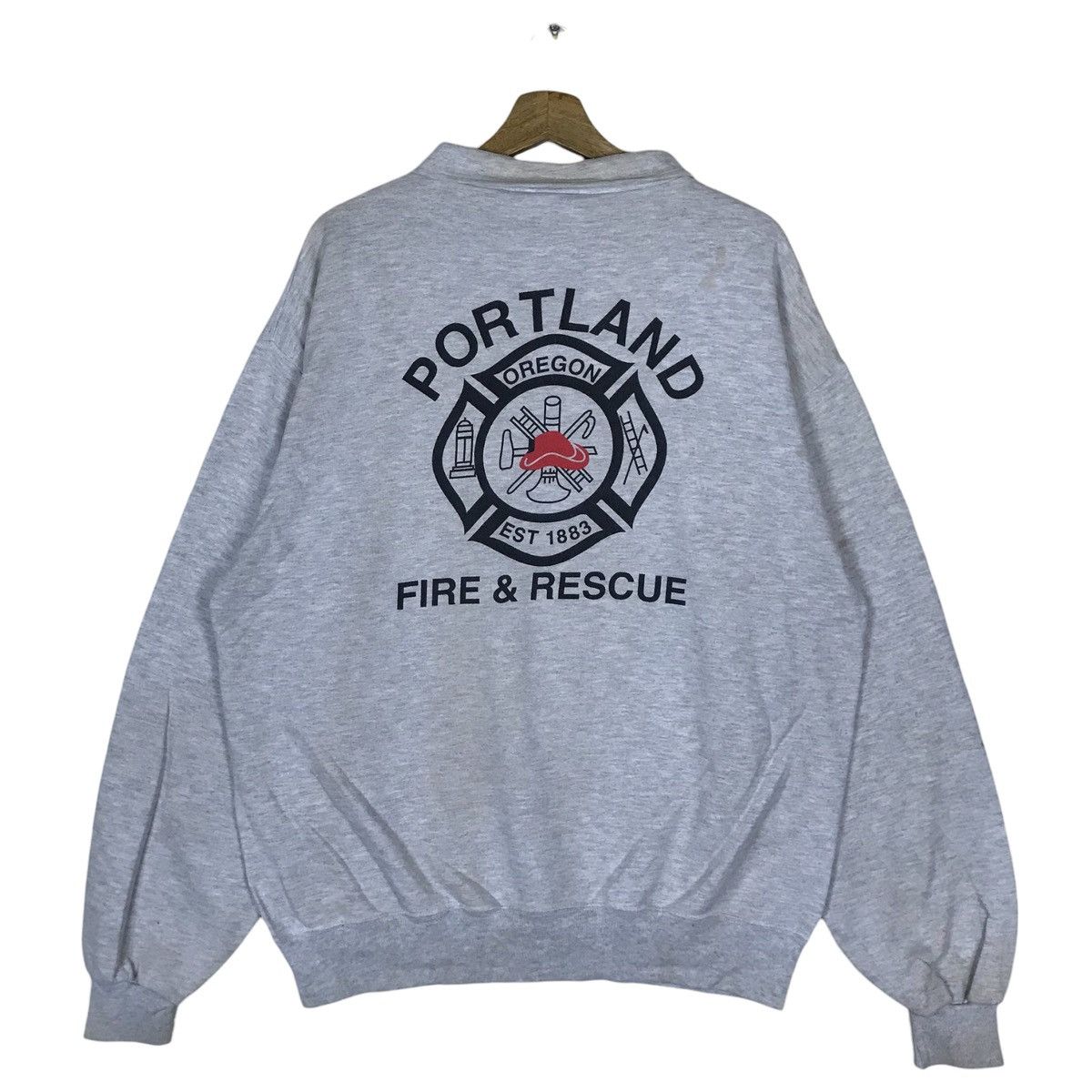 Jerzees Vintage Jerzees Portland Fire & Rescue Pullover Jumper Size US L / EU 52-54 / 3 - 4 Thumbnail
