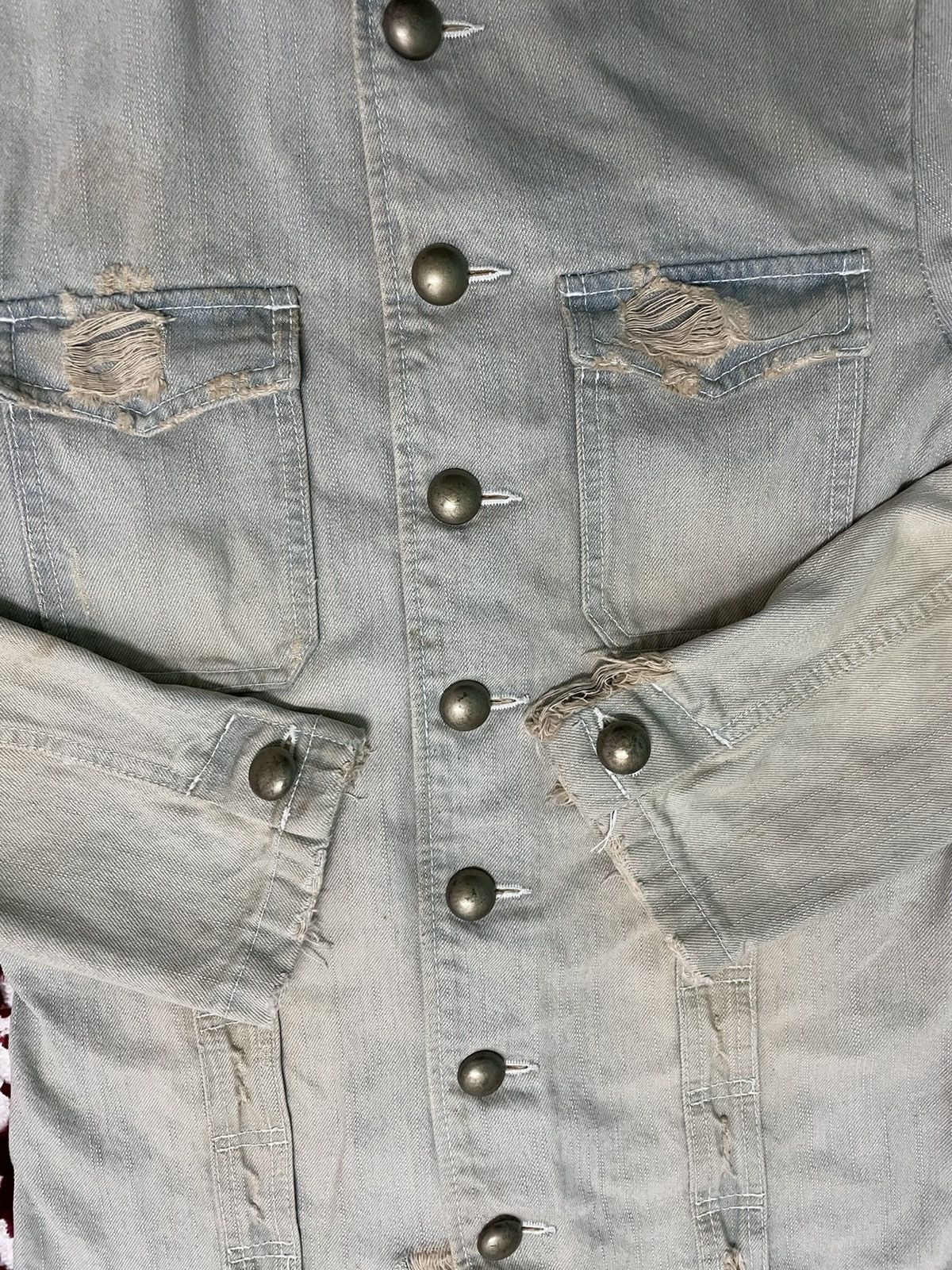 Japanese Brand × PPFM PPFM Denim Jacket Button Up Rare Design Distressed Size US M / EU 48-50 / 2 - 5 Thumbnail