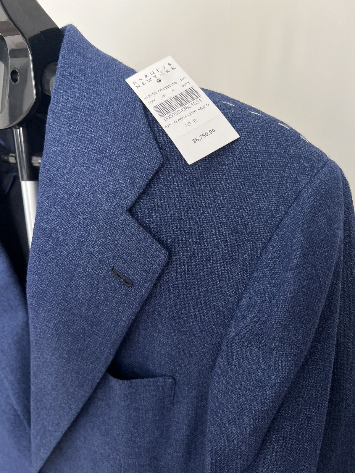 Barneys New York × Kiton Kiton Men’s 38R 48 IT Navy Blue Silk Cashmere Linen Blazer Size 38R - 2 Thumbnail