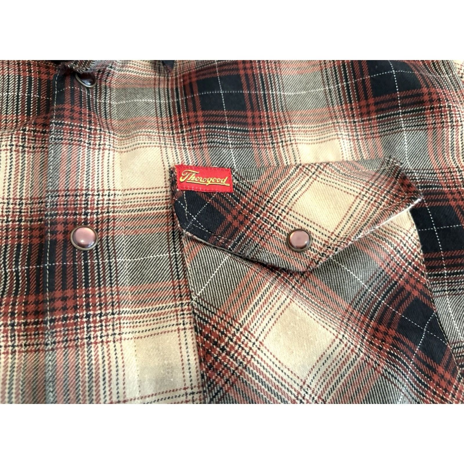 Thorogood Dixxon Thorogood Long Sleeve Brown Plaid Snap Shirt Mens M Size US M / EU 48-50 / 2 - 3 Thumbnail