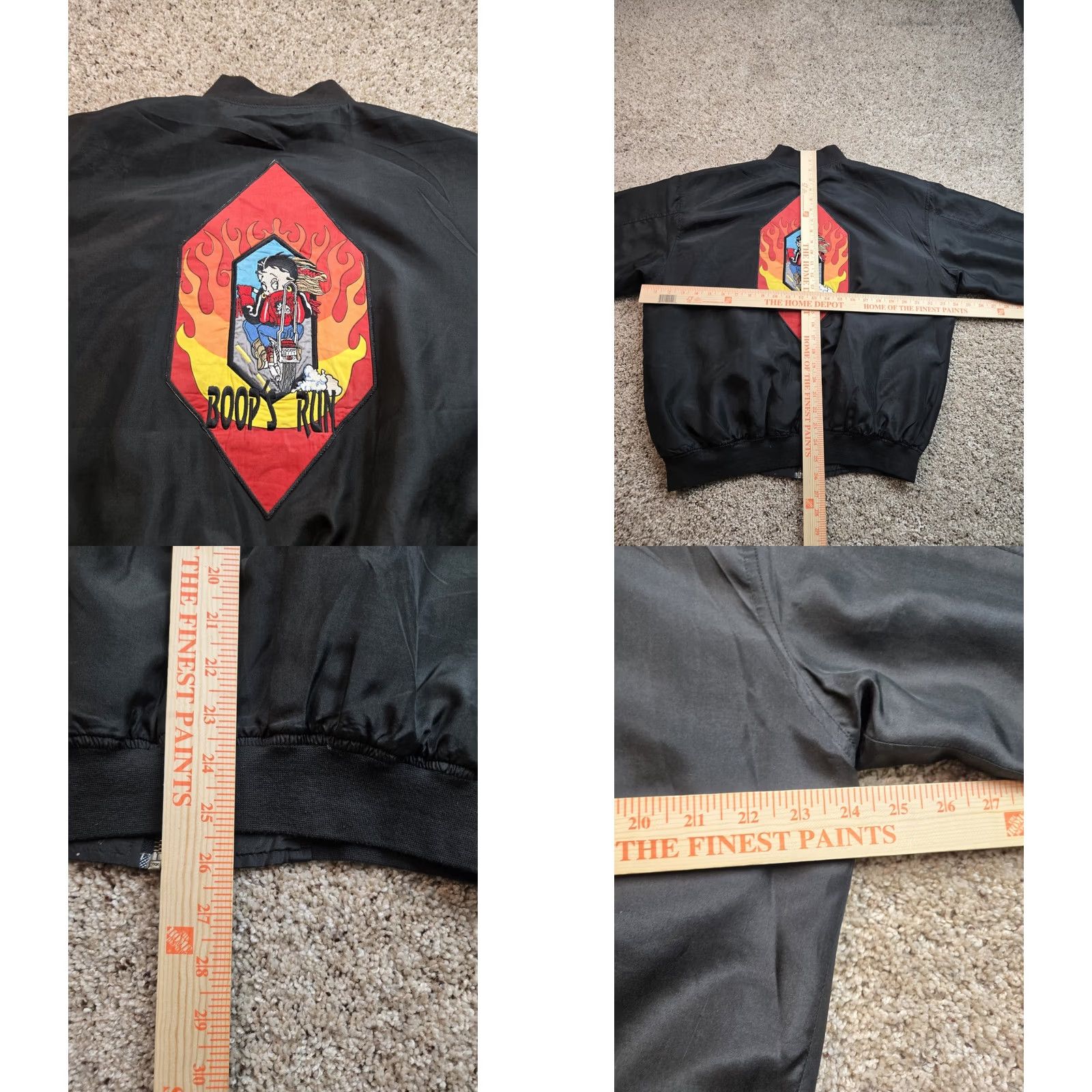 Vintage VINTAGE Betty Boop Bomber Jacket Womens Silk Black Small 90s Size M / US 6-8 / IT 42-44 - 8 Thumbnail