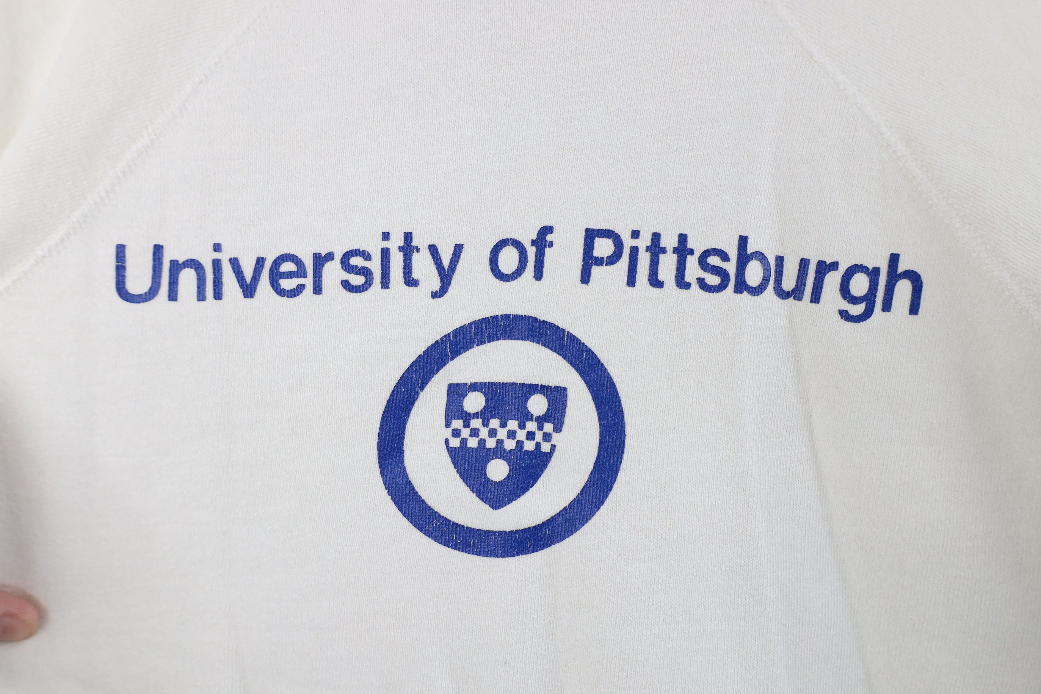 Vintage Vintage 70s University of Pittsburgh Sweatshirt White USA Size L / US 10 / IT 46 - 4 Thumbnail