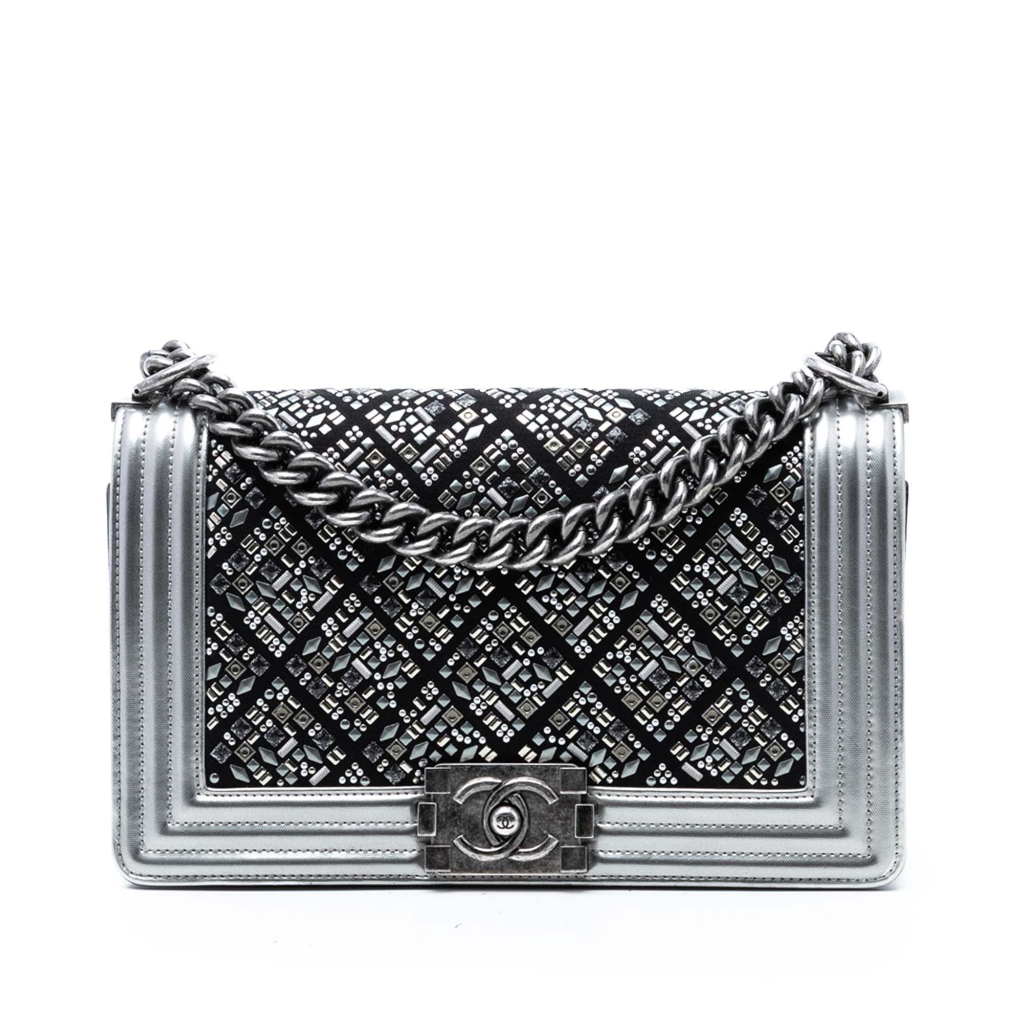 Chanel Old Medium Calfskin Crystal Embellished Boy Flap Size ONE SIZE - 1 Thumbnail