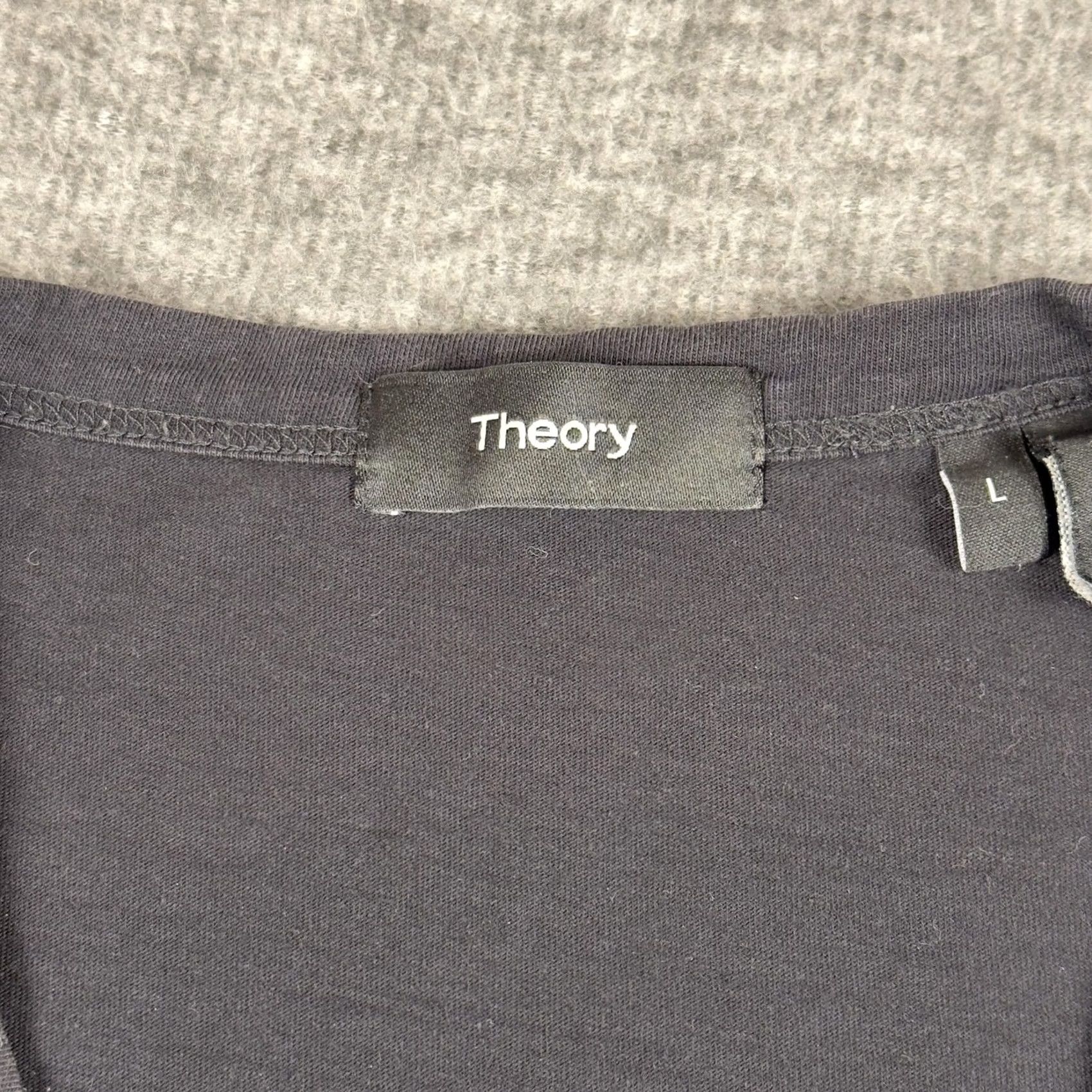 Theory Theory Mens Large Black V Neck Cotton Casual Tee Size US L / EU 52-54 / 3 - 2 Thumbnail
