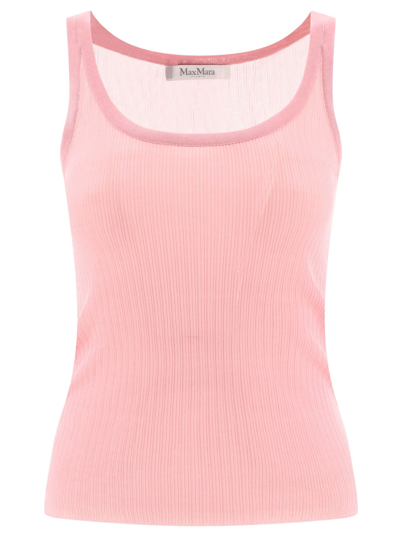 Max Mara Bastia Ribbed Silk Tank Top Size L / US 10 / IT 46 - 1 Thumbnail