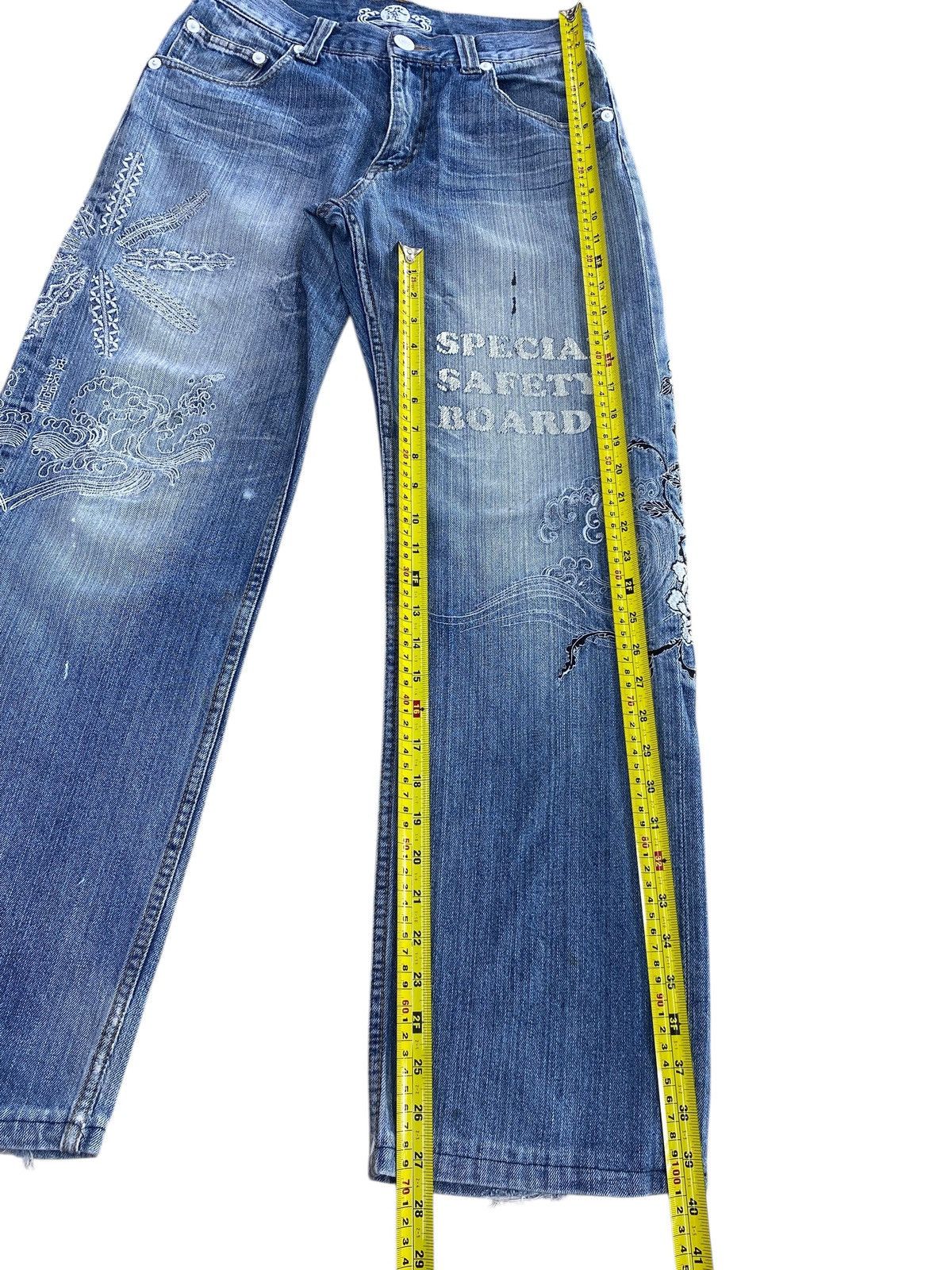 Japanese Brand Japanese Brand Whiskered Faded Blue Wash Straight Leg Jeans Size US 30 / EU 46 - 8 Thumbnail