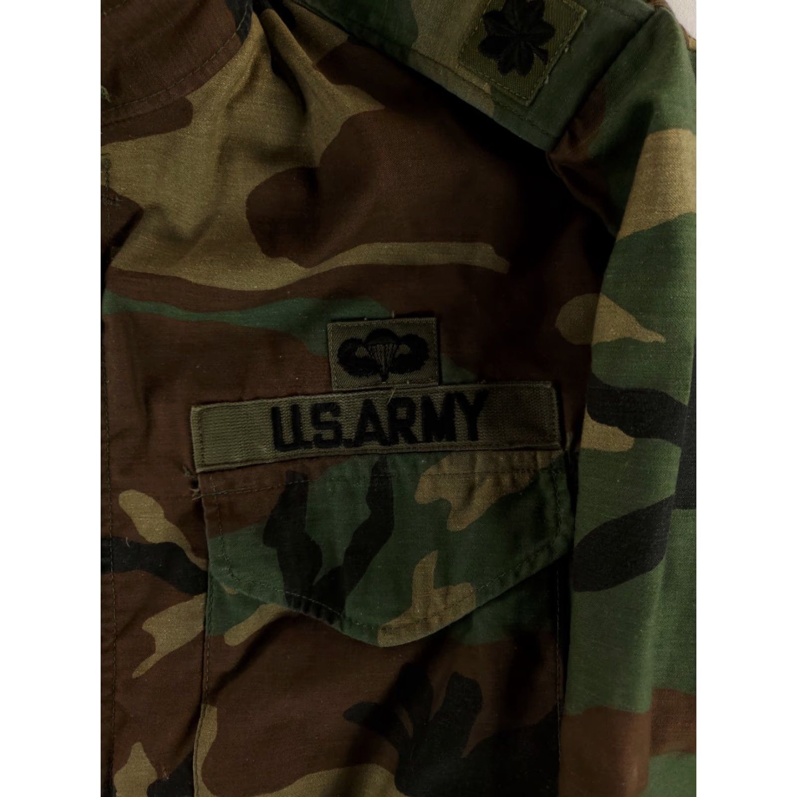 Vintage US Army M65 Jacket Woodland Camo Full Zip Cold Weather Mens LT Long Jacket Size US L / EU 52-54 / 3 - 2 Thumbnail