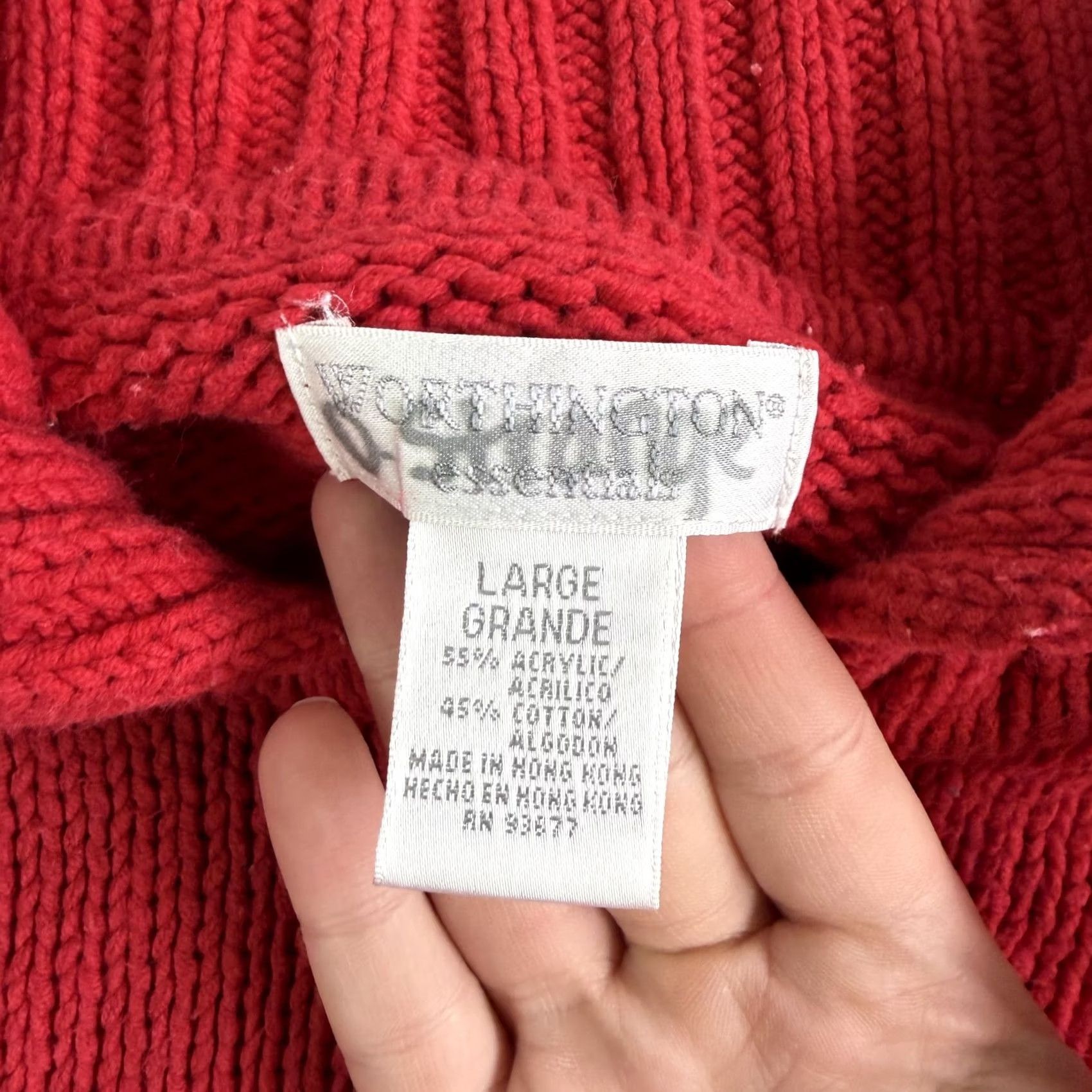 Worthington Vintage Worthington Essentials Cardigan Sweater Womens Large Red Full Zip Knit Size L / US 10 / IT 46 - 3 Thumbnail