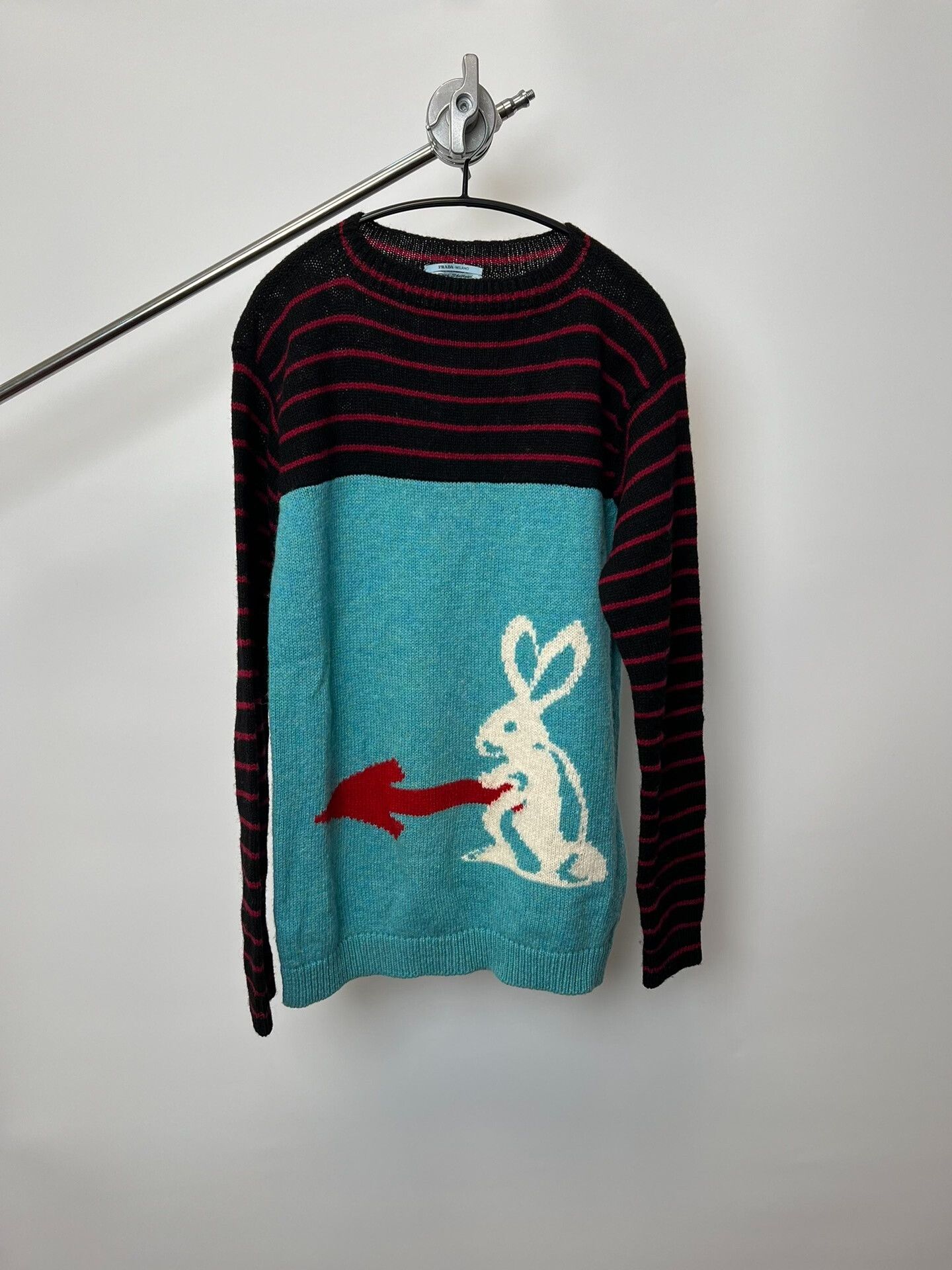 Prada Prada Striped Rabbit Wool Sweater Size US M / EU 48-50 / 2 - 1 Thumbnail