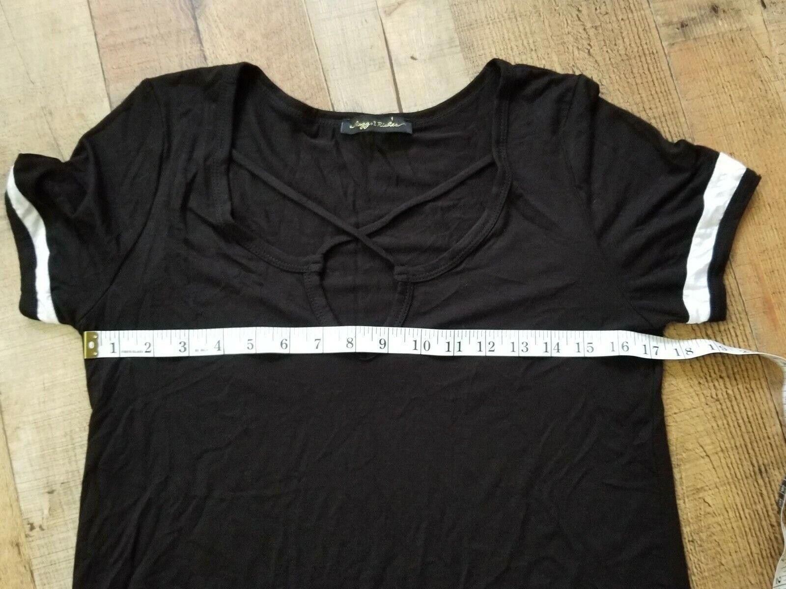 Designer Raggs To Riches Top Medium Baseball Short Sleeve Black Size M / US 6-8 / IT 42-44 - 5 Thumbnail