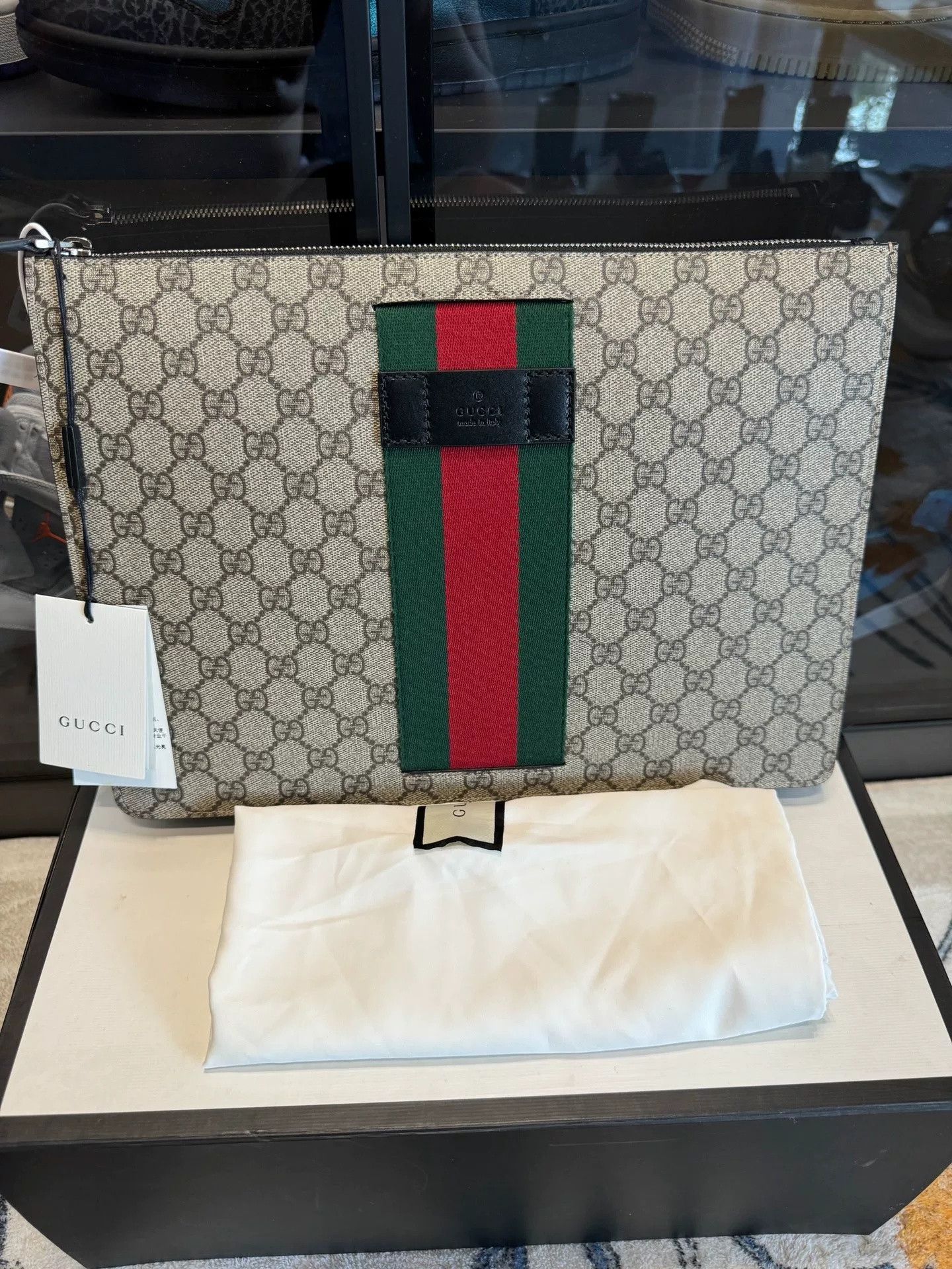 Gucci Gucci GG Logo Web Stripe Canvas Wristlet Size US S / EU 44-46 / 1 - 1 Thumbnail