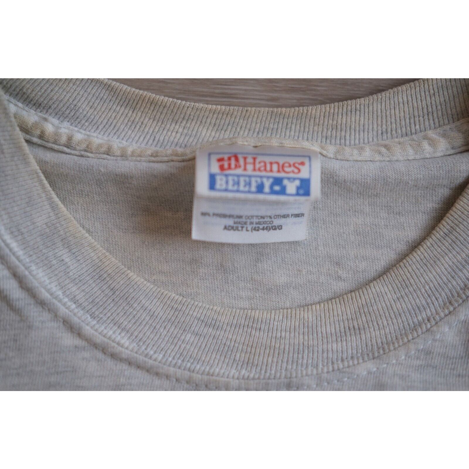 Hanes Vintage 1990s Hooch's River Grill T-Shirt XL Faded Gray Size US L / EU 52-54 / 3 - 4 Thumbnail
