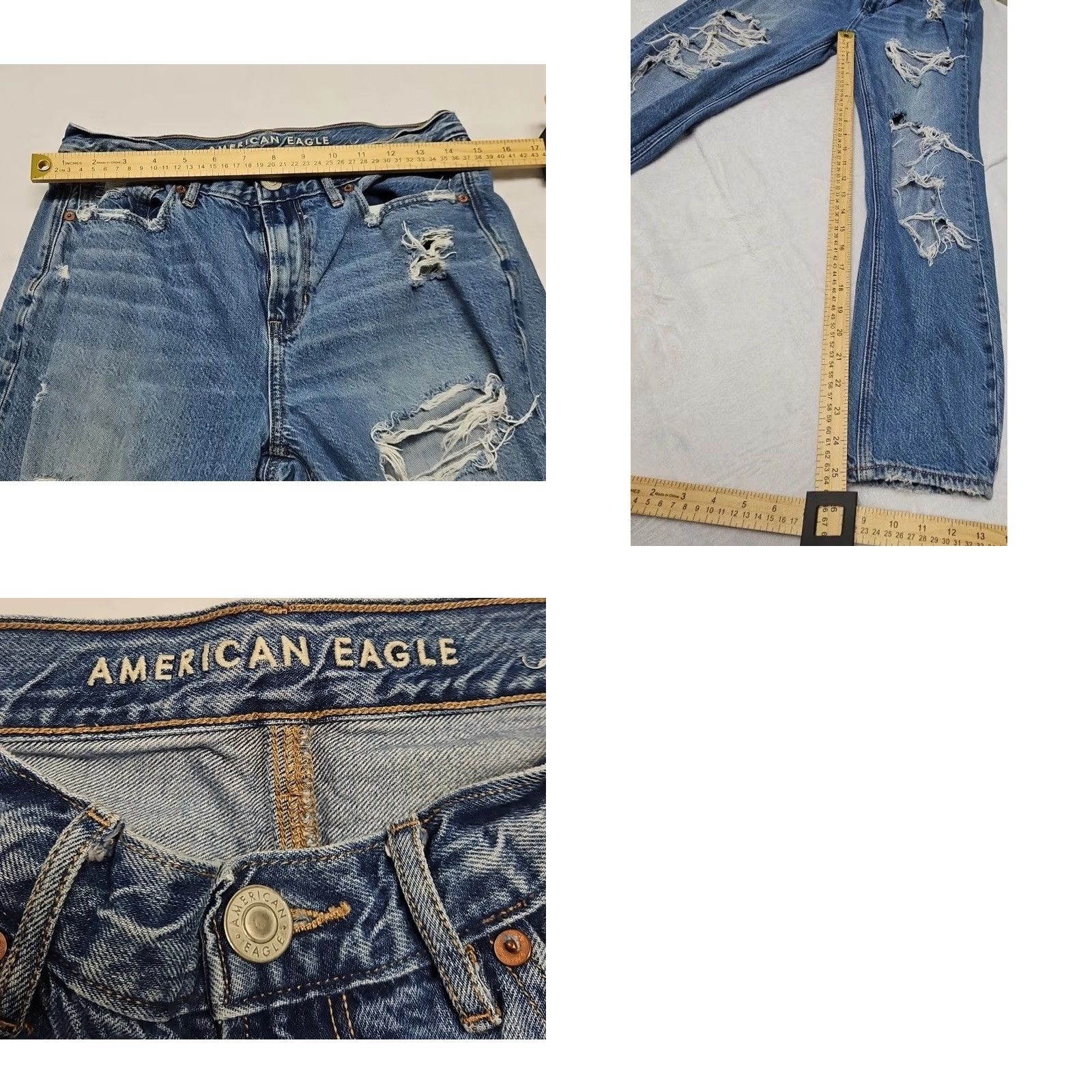 American Eagle Outfitters American Eagle Outfitters Jeans Skinny Distressed Hi Rise Light Wash 4 Women Regular 27in Inseam Blue Denim Size 28" / US 6 / IT 42 - 8 Thumbnail