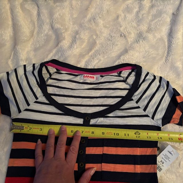 Garage Garage Striped Henley Top Ladies Junior Size XS NWT Size XS / US 0-2 / IT 36-38 - 8 Thumbnail