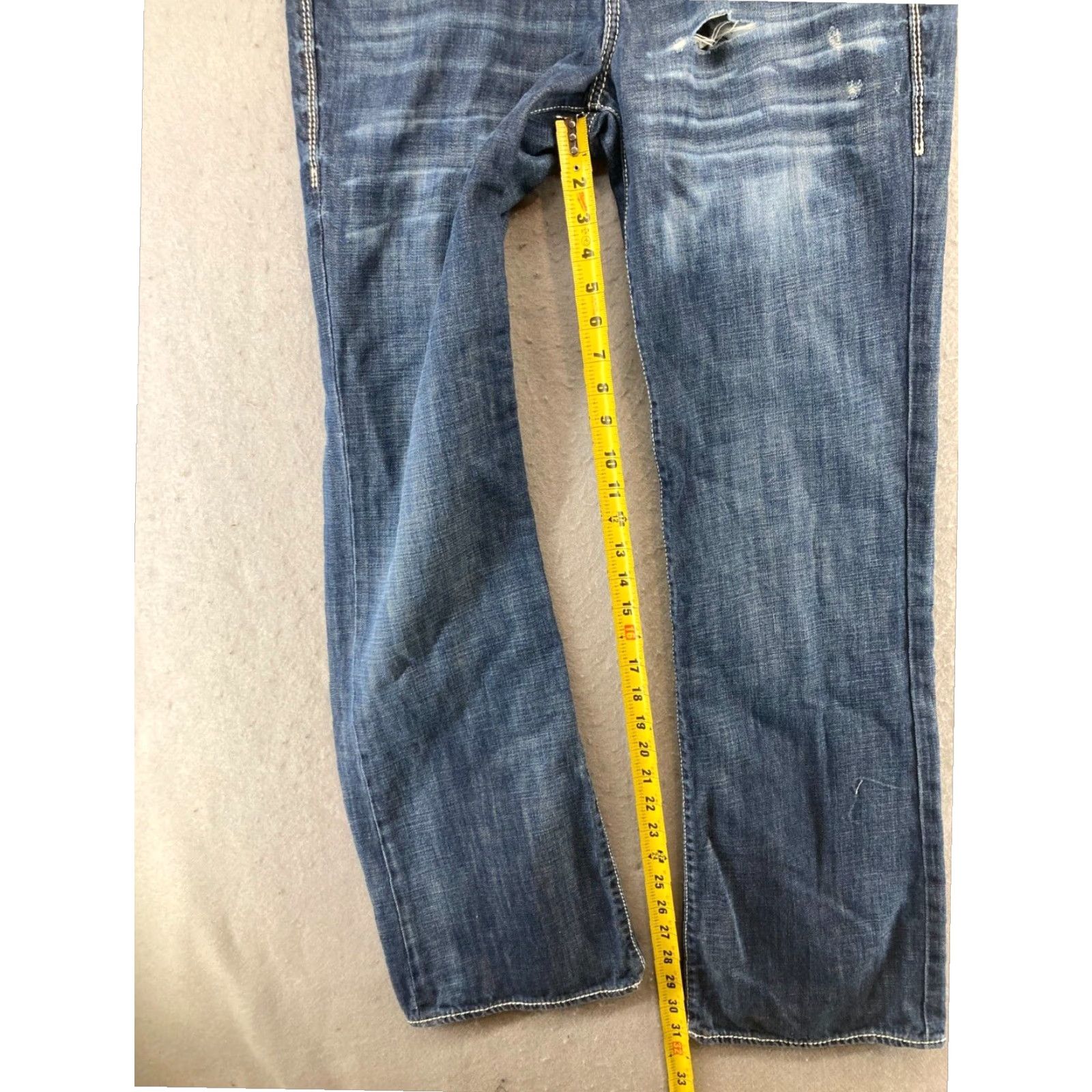 Vintage Mens Rock Republic Rebellion Jeans 33x32 Button Pocket Thick Stitch Size US 33 - 2 Thumbnail
