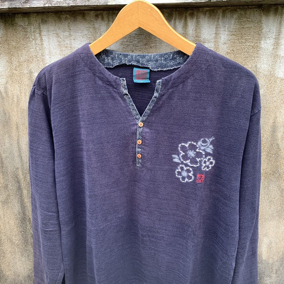 Japanese Brand JAPANESE TRADITIONAL FLOWER LONG SLEEVE SUKAJAN STYLE Size US M / EU 48-50 / 2 - 14 Thumbnail