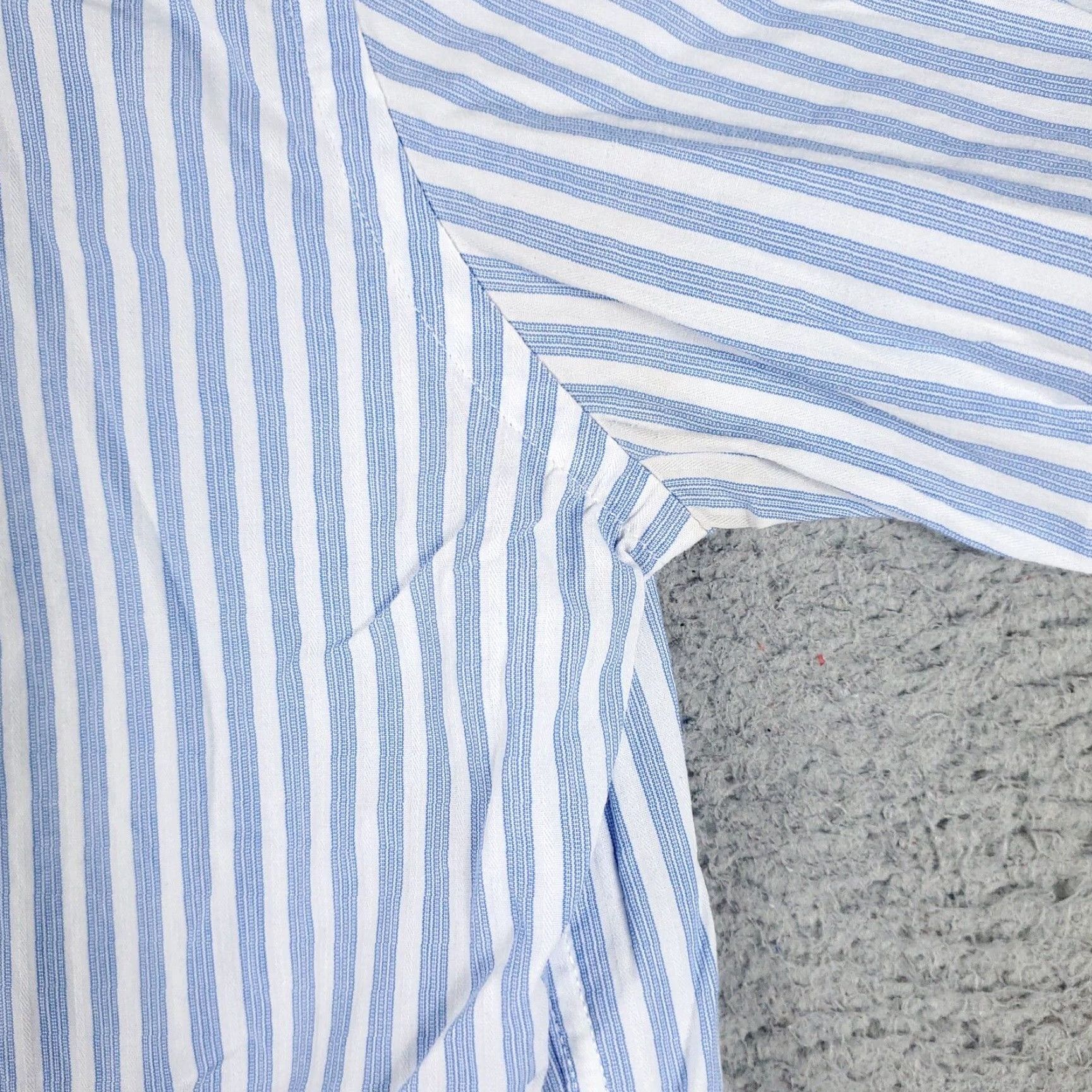 Tommy Hilfiger Tommy Hilfiger Dress Shirt Mens 16 Blue White Striped Long Sleeve Button Up Size 42R - 4 Thumbnail