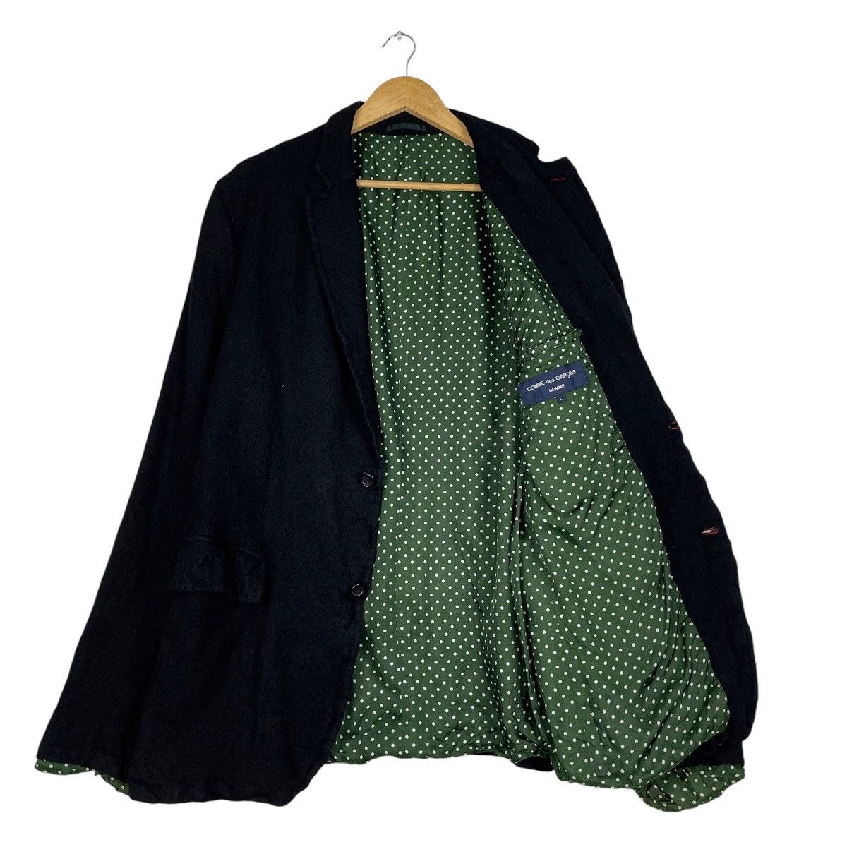 Comme des Garcons × Comme des Garcons Homme × Comme des Garcons Homme Plus 💥AD2011 COMME DES GARCONS POLKADOT LINEN CHORE JACKET Size US L / EU 52-54 / 3 - 9 Thumbnail