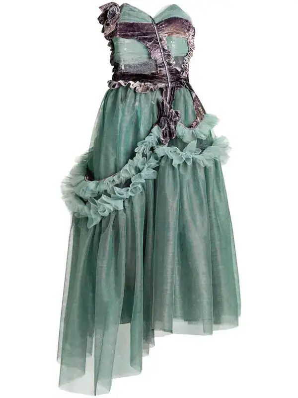Maison Margiela o1mle0426 Midi Dress in Pale Blue Green Size S / US 4 / IT 40 - 1 Thumbnail