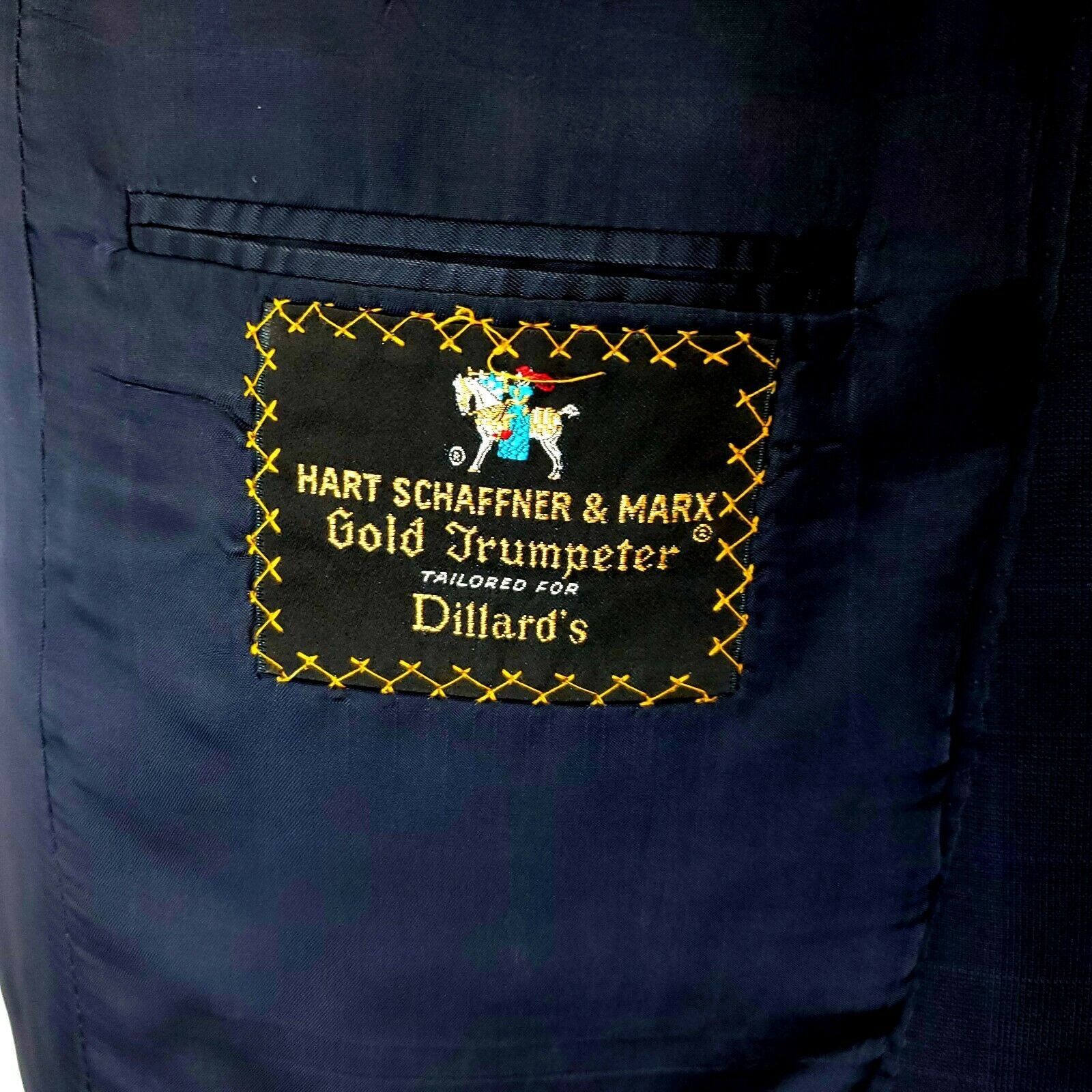 Hart Schaffner Marx Hart Schaffner Marx Gold Trumpeter Wool 2 Button Blazer 44L Size 44L - 7 Thumbnail