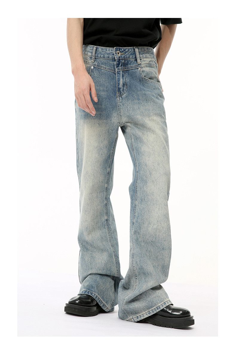 Japanese Brand × Jean Light blue washed patchwork flared jeans trend Size US 32 / EU 48 - 2 Thumbnail