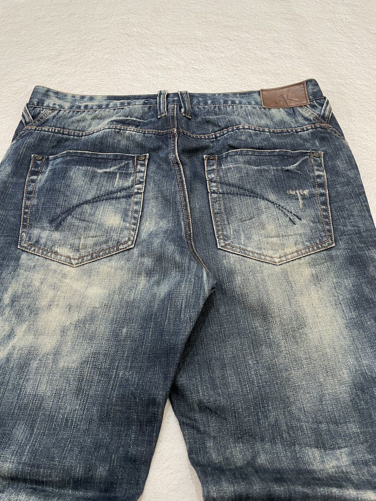 Japanese Brand 2000s Koolhaas Acid Wash Jeans Fading Size US 35 - 6 Thumbnail