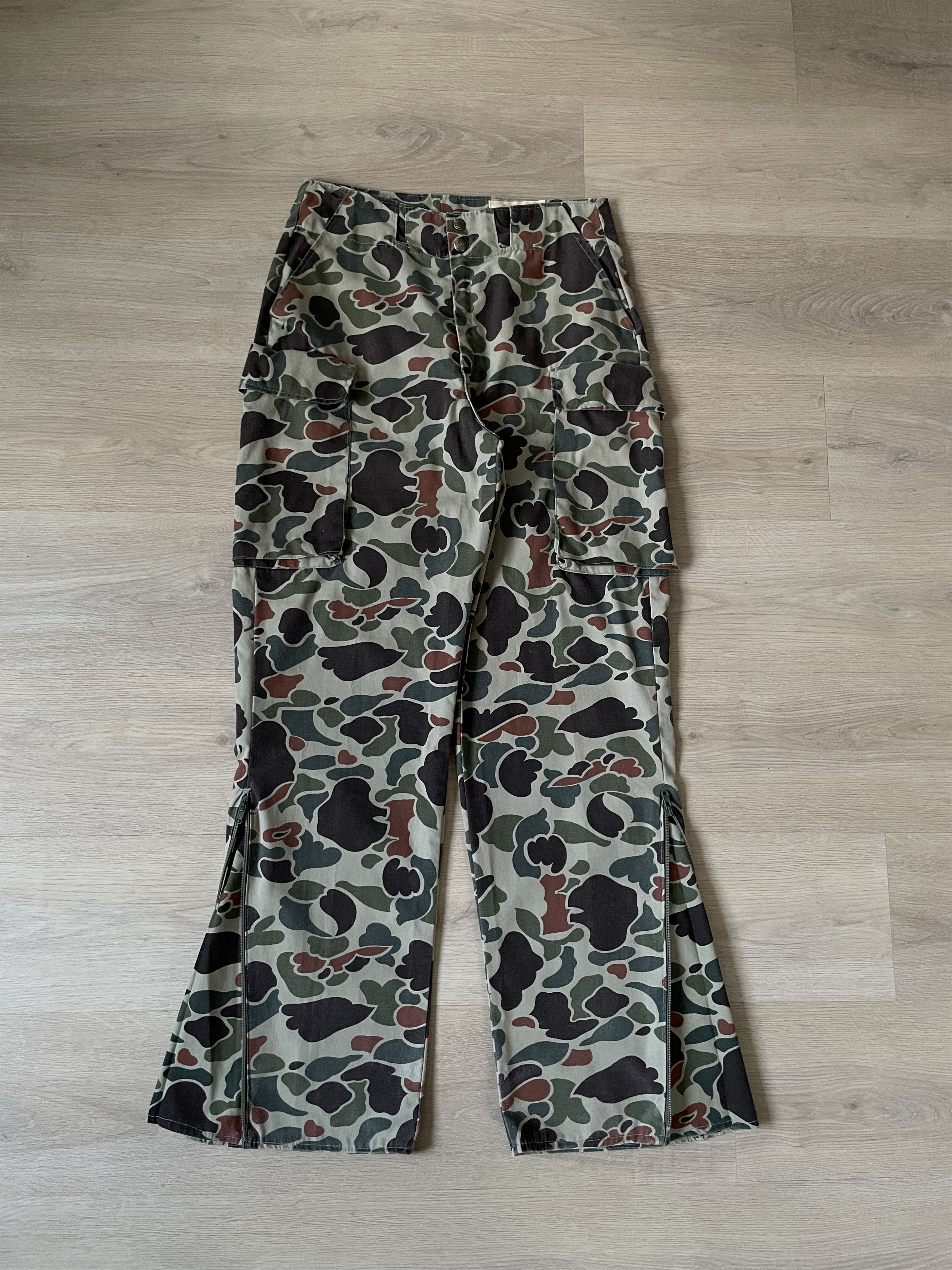 Vintage 90s Faded Duck Camo (Bootcut) Cargo Pants Size US 31 - 2 Thumbnail