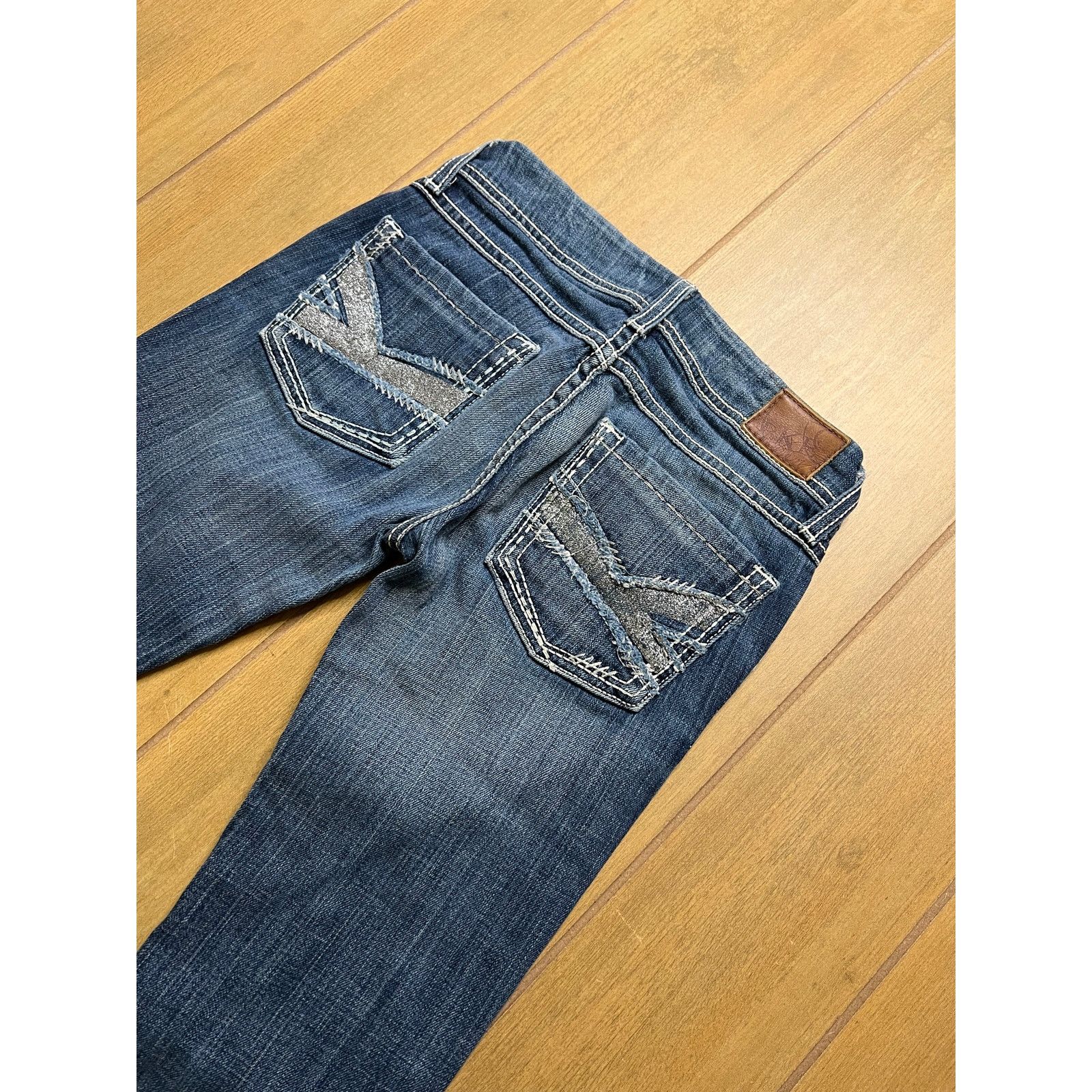 BKE BKE Women’s Starlite Low Rise Flare Blue Denim Jean 24S Y2K Size 24" / US 00 / IT 34 - 12 Thumbnail