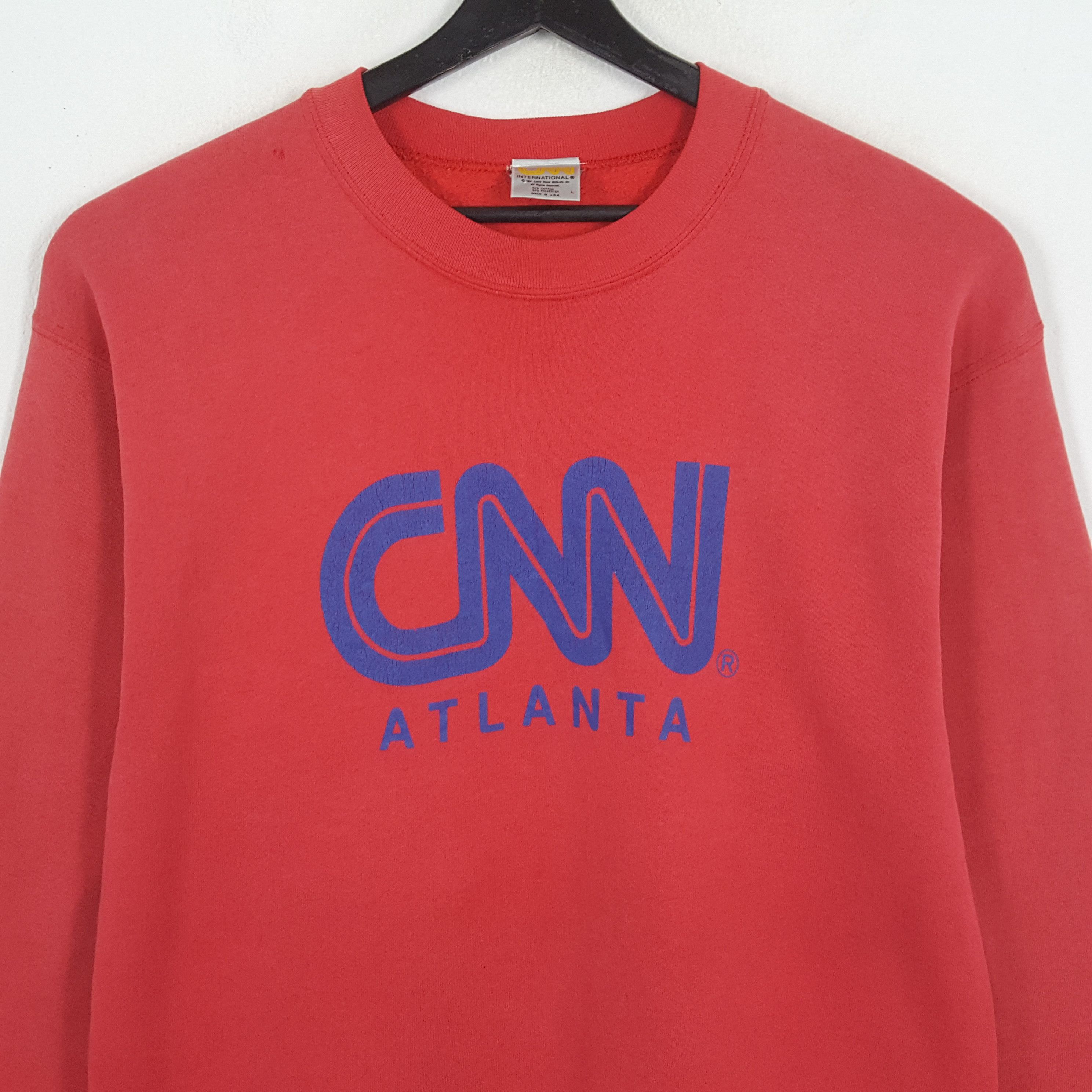 Vintage CNN ATLANTA News Channel Promo Style Vintage Sweatshirt Size US M / EU 48-50 / 2 - 2 Thumbnail