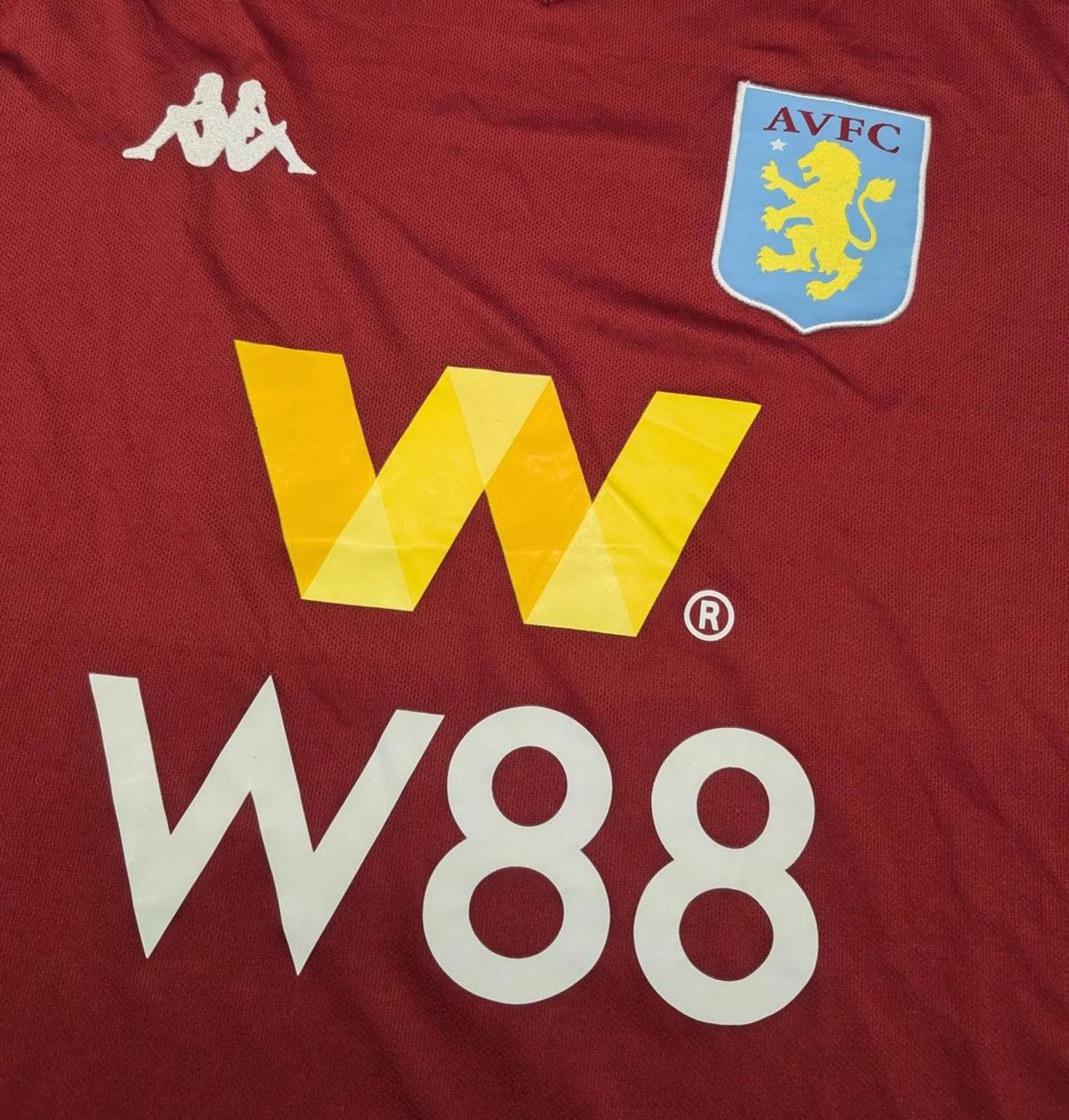 Kappa Kappa Aston Villa FC 2019-20 Home Red and Blue Soccer Jersey Size US XL / EU 56 / 4 - 2 Thumbnail