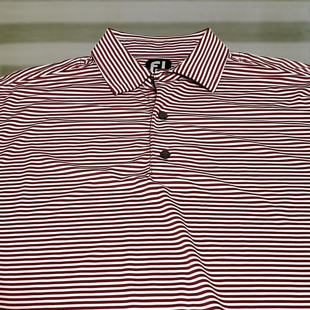 Footjoy FootJoy Polo Mens M Red Stripe Golf Performance Eagle Checkered Flags Shirt Size US M / EU 48-50 / 2 - 1 Thumbnail
