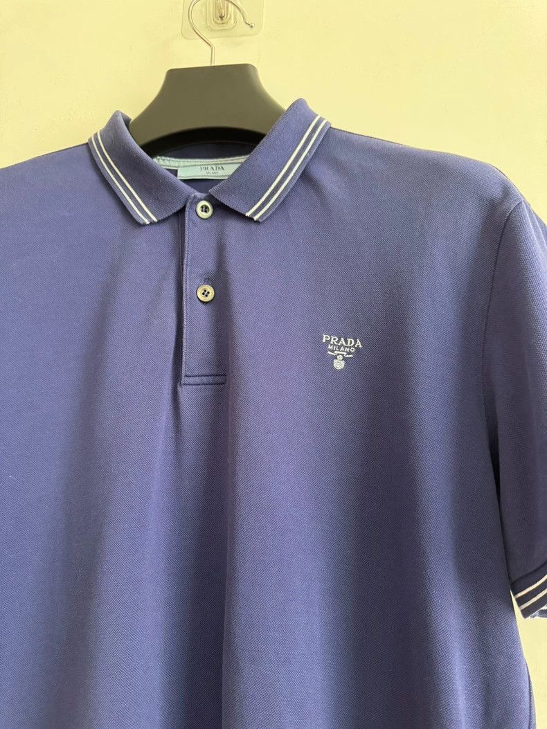 Prada Prada Dark blue striped polo Size US XL / EU 56 / 4 - 2 Thumbnail