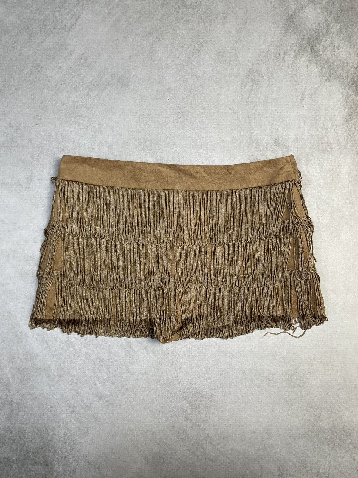 Hysteric Glamour Y2k Layla Rose Sukapan Fringe Faux Suede Skort Size 26" / US 2 / IT 38 - 1 Thumbnail