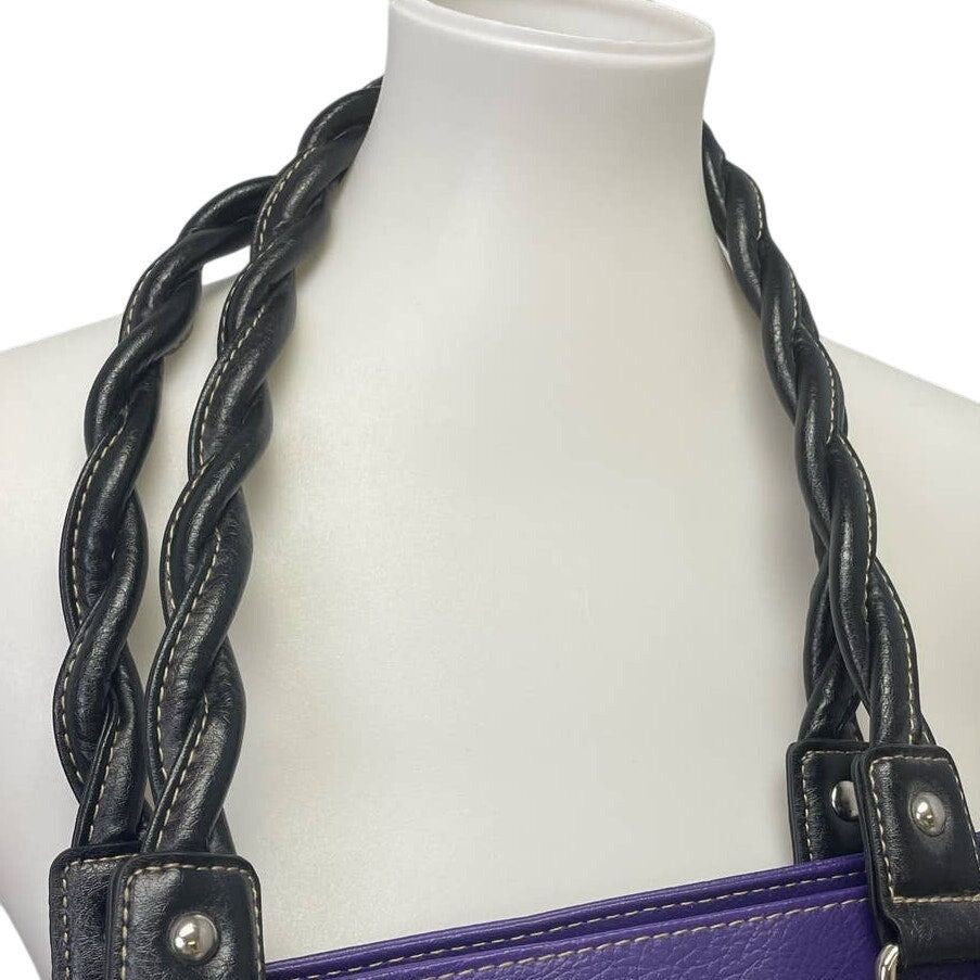 Other Rosetti Purple Faux Leather Braided Handle Handbag Purse Size ONE SIZE - 3 Thumbnail