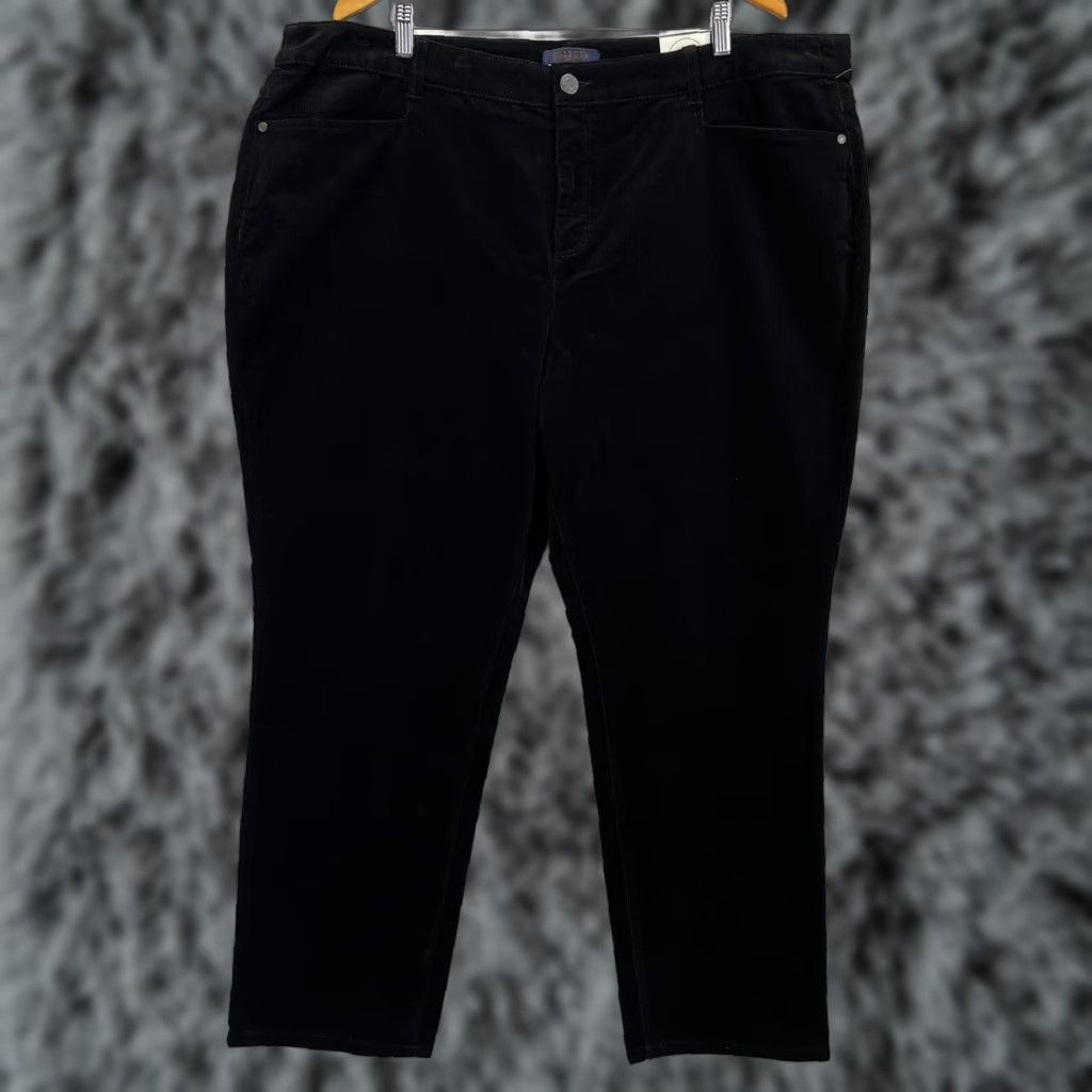 Talbots Talbots Plus Size 24W Black Straight Leg Corduroy Pants Womens Size 42" / US 20 - 1 Thumbnail
