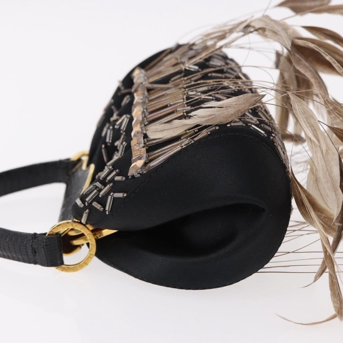 Bvlgari Bvlgari Feather Handbag Black Silk Size ONE SIZE - 4 Thumbnail