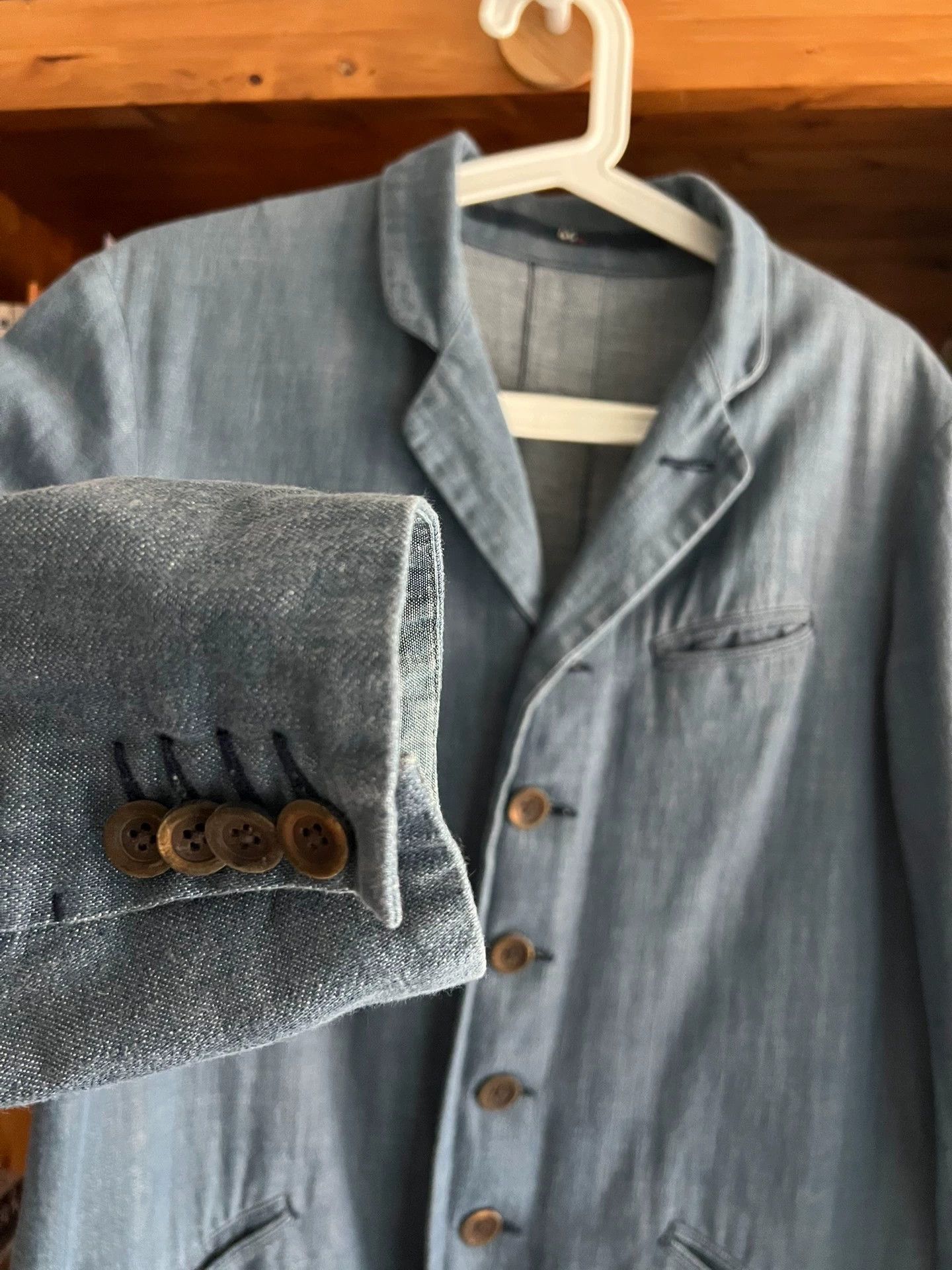 45rpm women's indigo dyed wooden button washed denim coat size 2 Size XS / US 0-2 / IT 36-38 - 3 Thumbnail