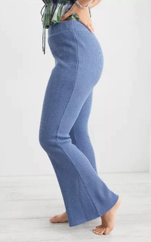 Other Aerie Waffle Knit Flare Pants Blue ( XS ) Size 24" / US 00 / IT 34 - 1 Thumbnail