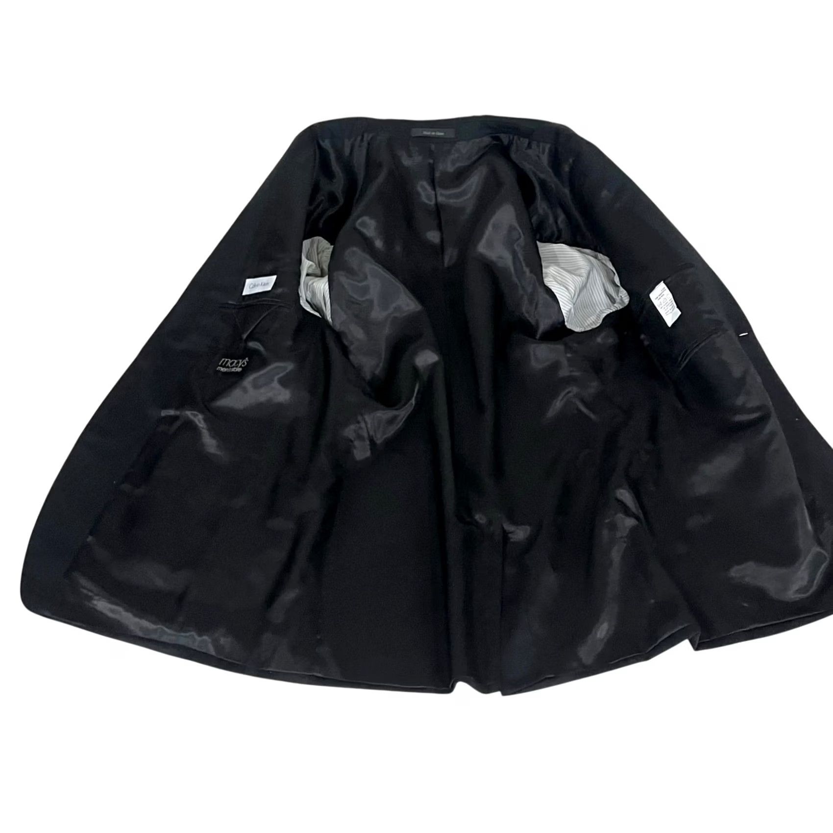 Calvin Klein Calvin Klein Blazer Shirt Jacket 2 Piece Mens Suit Jacket 42R Black Wool Inner Pockets 100% Wool Regular Mens Size 42R - 2 Thumbnail